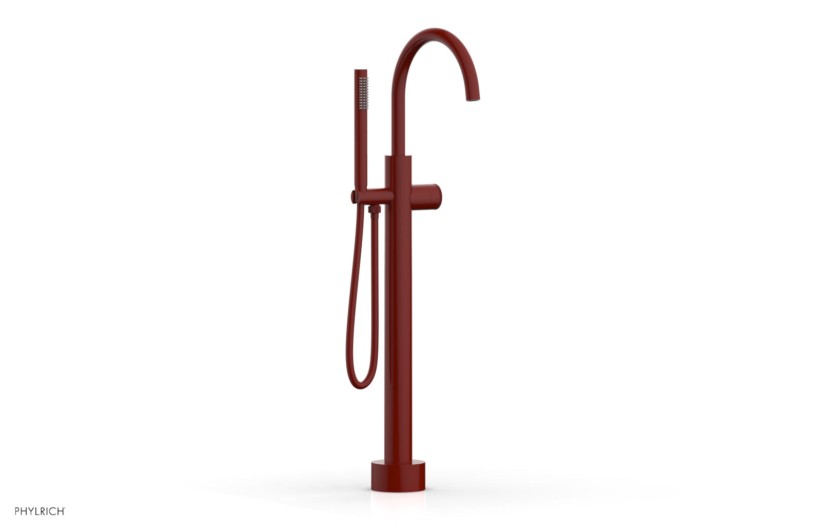 BASIC II Low Floor Mount Tub Filler with Knurled Handle and Hand Shower - Model 230 44 03 - Perfect for Modern Bathrooms and Spa-Like Showers