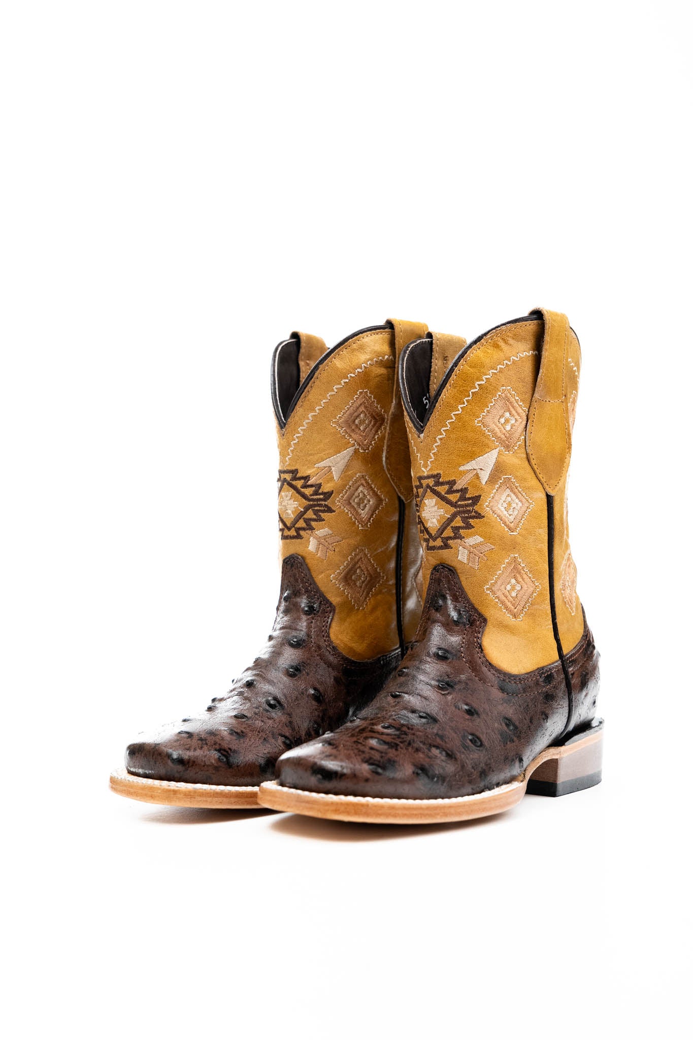 Little Ostrich Pro Rodeo Kids Boots - Western Style Cowboy Boots for Boys & Girls - Durable Leather Riding Boots for Rodeo, Horseback Riding & Country Fashion