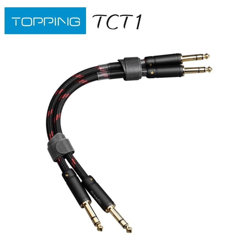 TOPPING TCT1 6.35mm TRS to 6.35mm TRS Balanced Audio Cable - OCC Copper High-Quality Stereo Interconnect (Pair) - Perfect for Studio Monitors, Audio Interfaces & Professional Sound Equipment