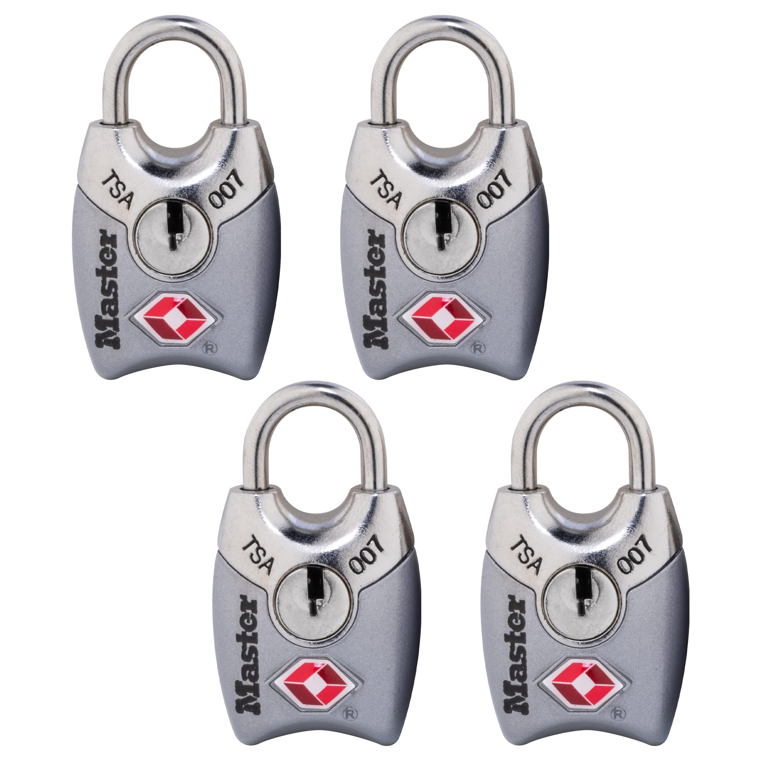 Master Lock 4689Q TSA Approved Luggage Lock - 4 Pack (1 Set) - Assorted Colors - Secure Suitcases & Travel Bags for Airports, Hotels & Cruises