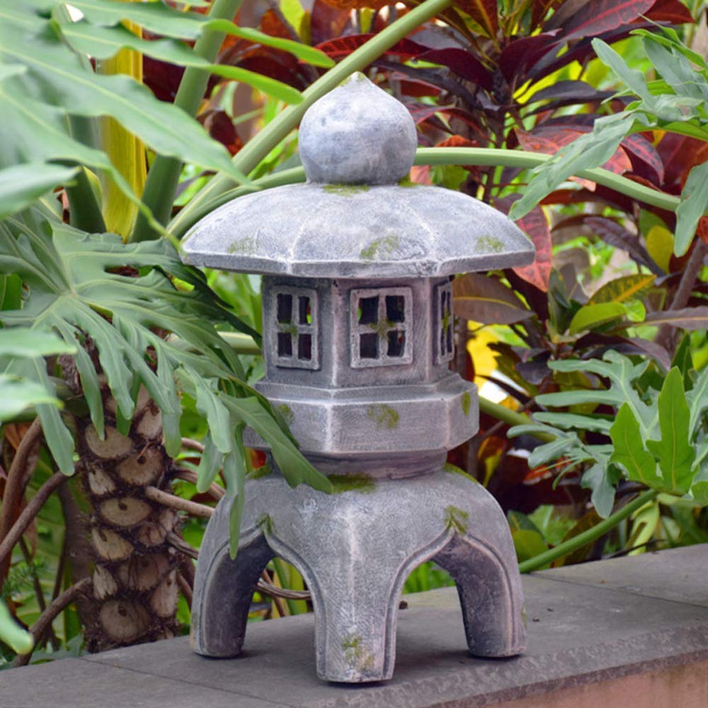 Japanese Pagoda Solar Light - Buddha Garden Statue with LED Lantern - Zen Decor for Outdoor & Indoor Use - Perfect for Patio, Yard, and Meditation Spaces