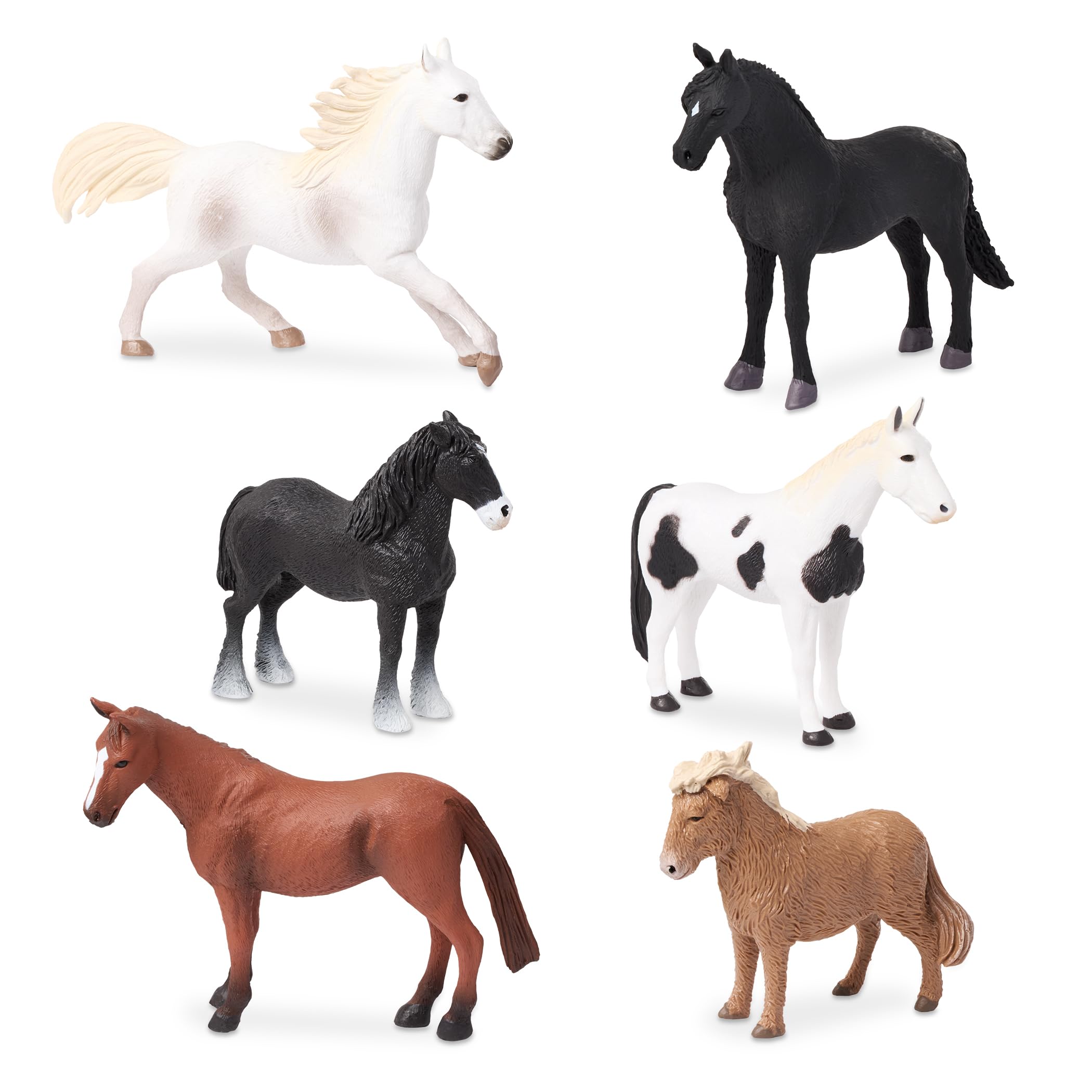 Battat Terra Horses Set - 12 Piece Detailed Plastic Miniature Horse Toy Figures for Kids - Perfect for Farm Animal Collections, Pretend Play & Educational Learning Activities