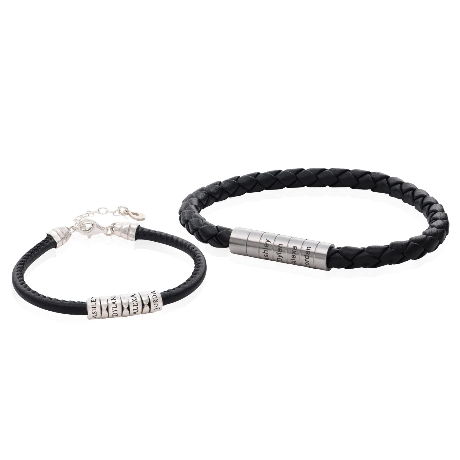 MyNameNecklace - Custom Couples Bracelets for Him & Her - Personalized Name Jewelry for Valentine's Day, Mother's Day, Father's Day Gifts - Romantic Couple Bracelet for Boyfriend & Girlfriend - Perfect for Anniversaries, Weddings & Date Nights