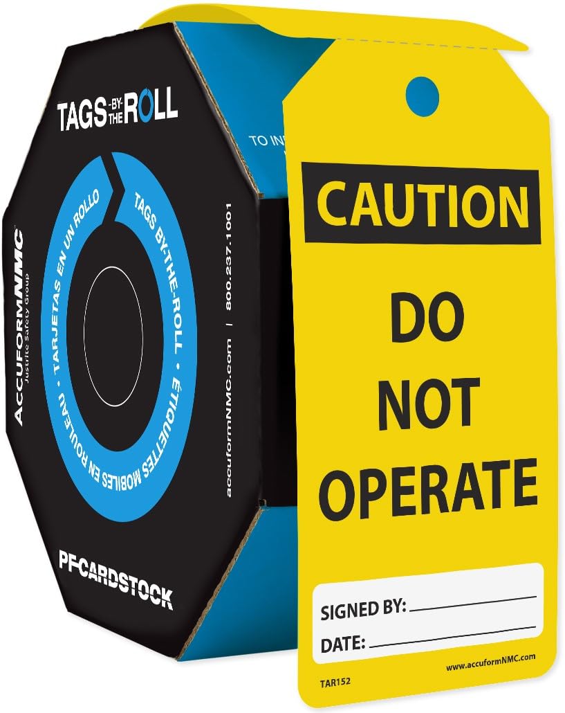 Accuform TAR152 Safety Tags Roll - 250 Pack, 6.25