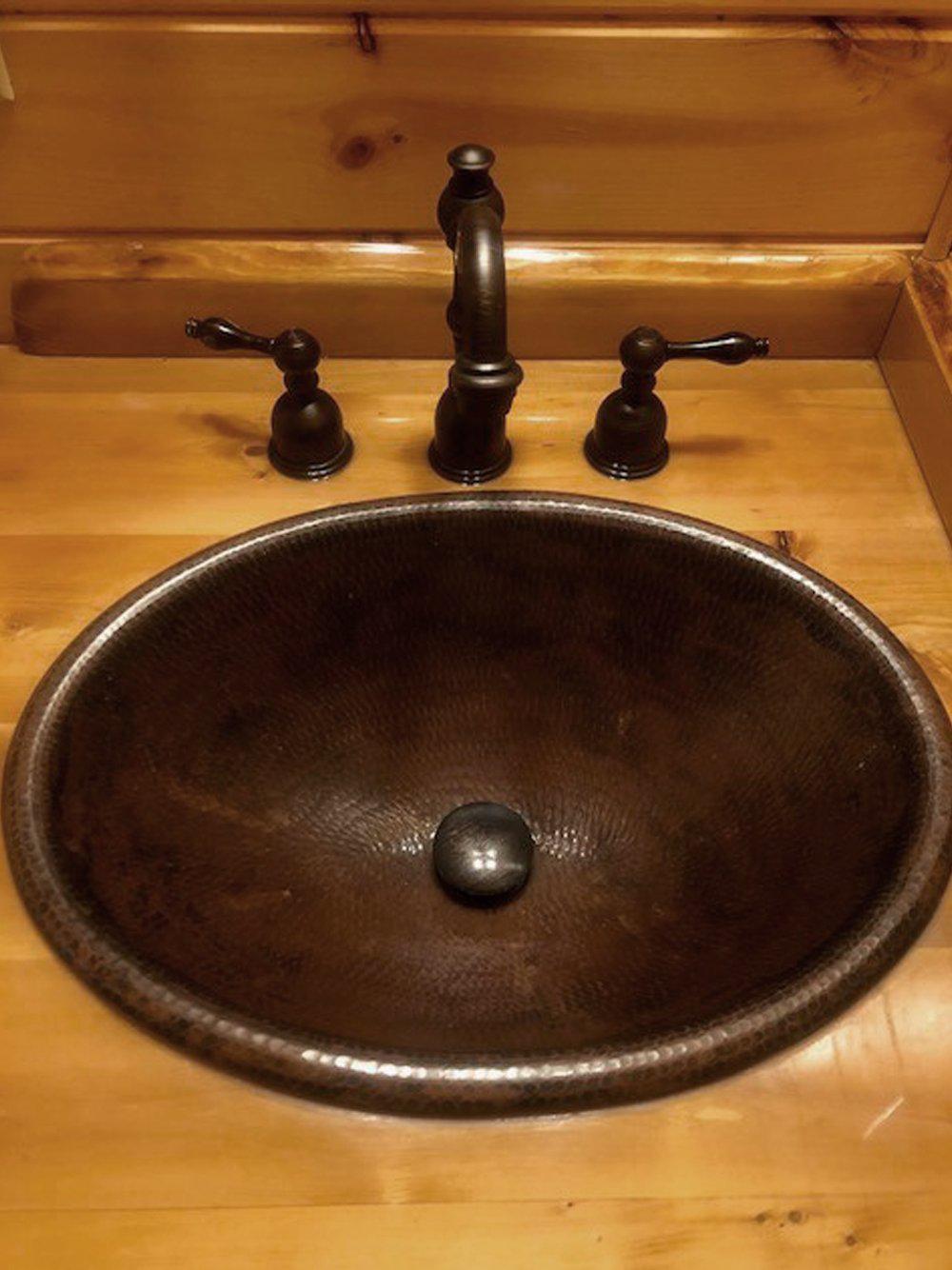 Premier 19-Inch Oval Hammered Copper Kitchen Sink - Self-Rimming Farmhouse Style for Rustic & Modern Homes | Perfect for Bathroom Vanity, Outdoor Kitchen & Bar Prep