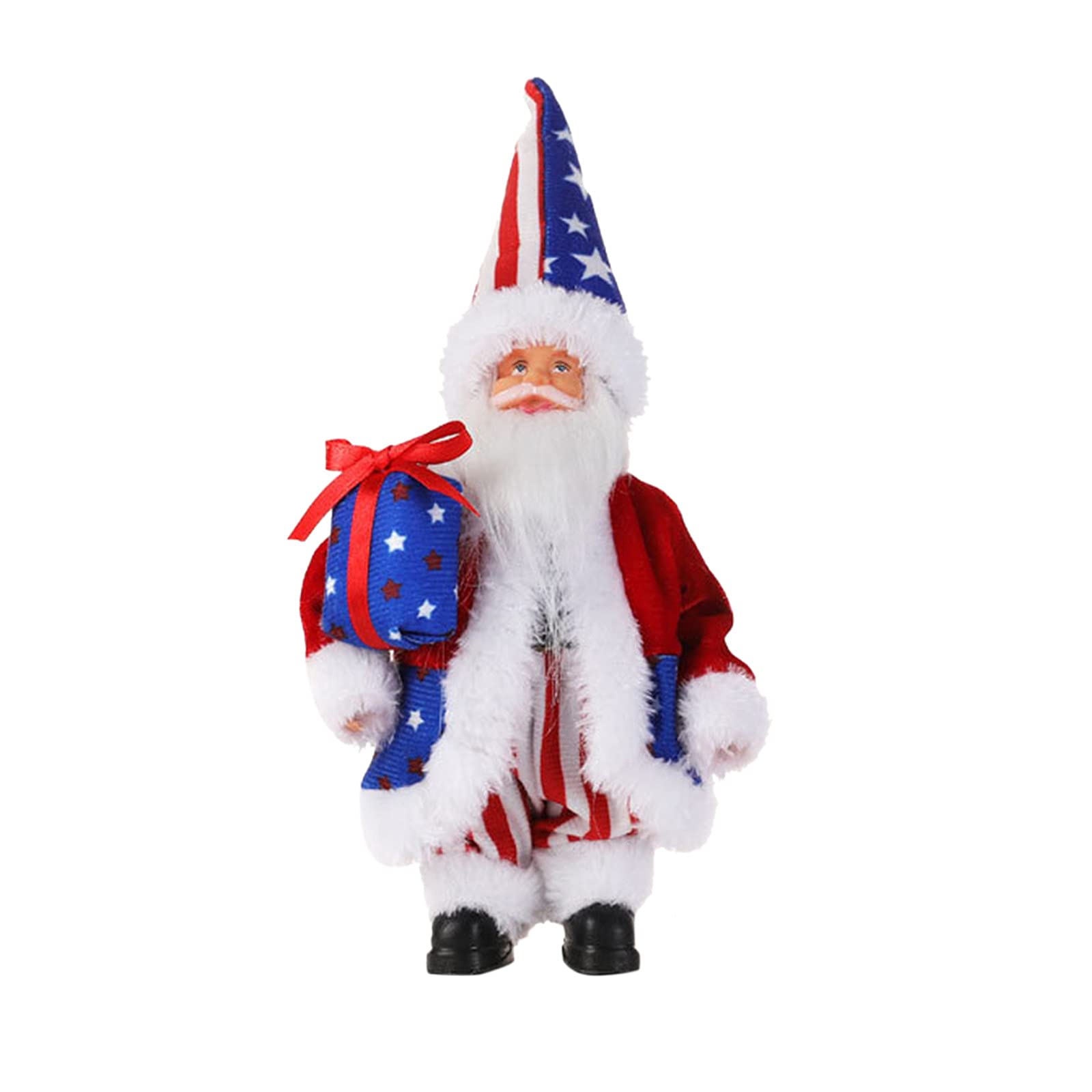 Vintage Patriotic Plush Decor - American Flag Themed Desktop & Home Decorations, Durable Shatterproof Christmas Ornaments for Office, Living Room & Holiday Displays