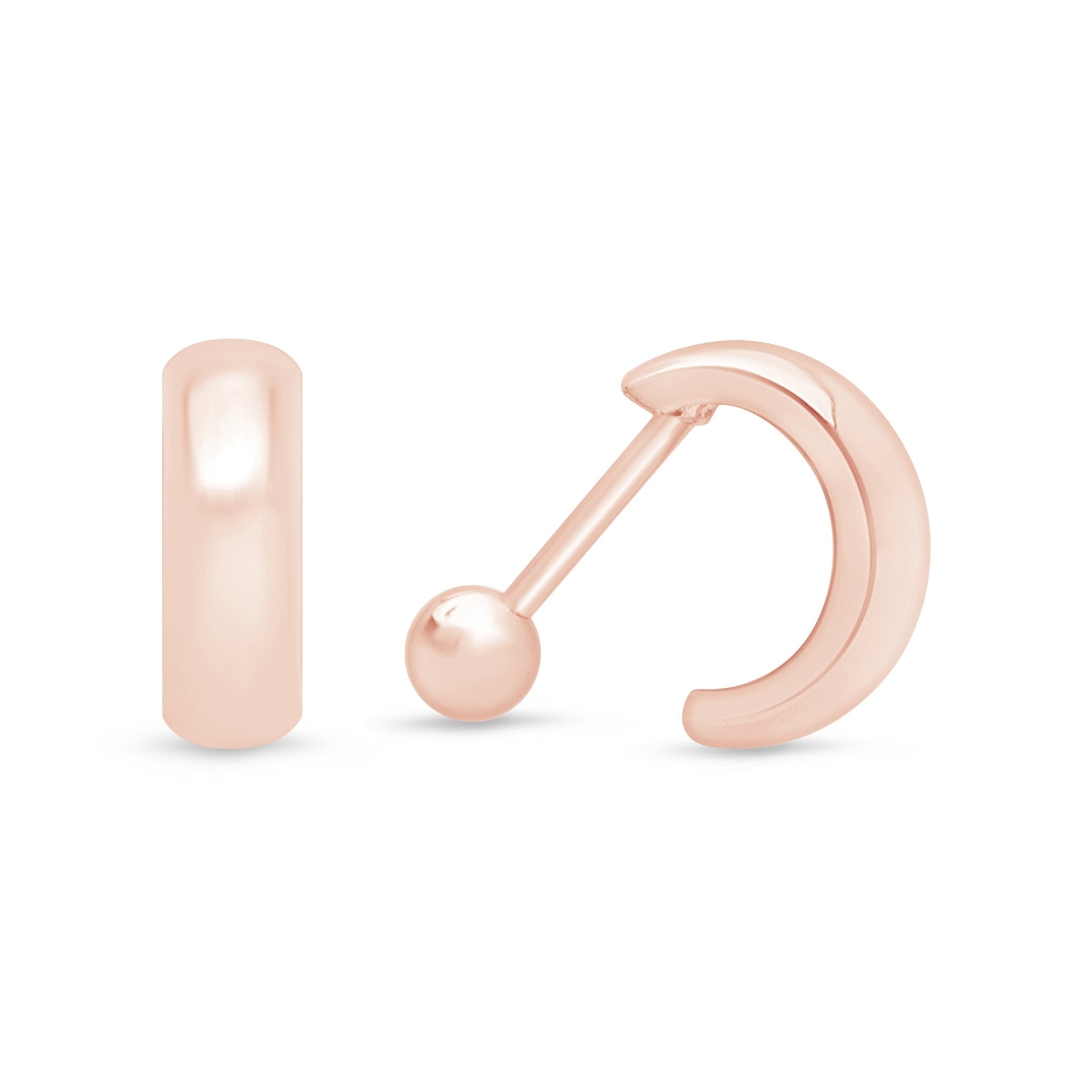 14K Rose Gold Bubble Hoop Illusion Ear Cuff Earrings - Trendy Cartilage Earrings for Women | Perfect for Parties, Weddings & Everyday Wear