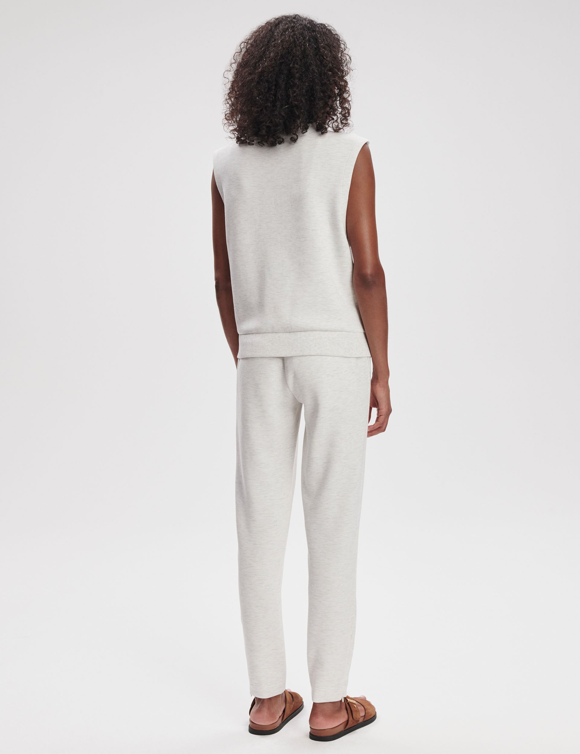 Vicky Button Gilet Ivory Marl - Women's Stylish Knit Vest for Fall & Winter, Casual Layering & Office Wear