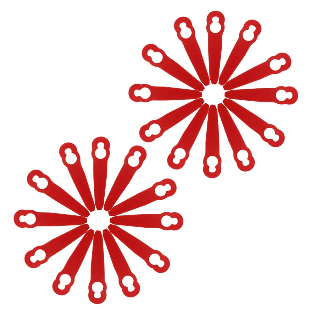 50pcs Cabilock Grass Trimmer Replacement Blades - Red Gourd Shape Brush Cutter Head Attachment for Lawn Mower & Weed Whacker - Perfect for Yard Maintenance, Landscaping & Professional Gardening