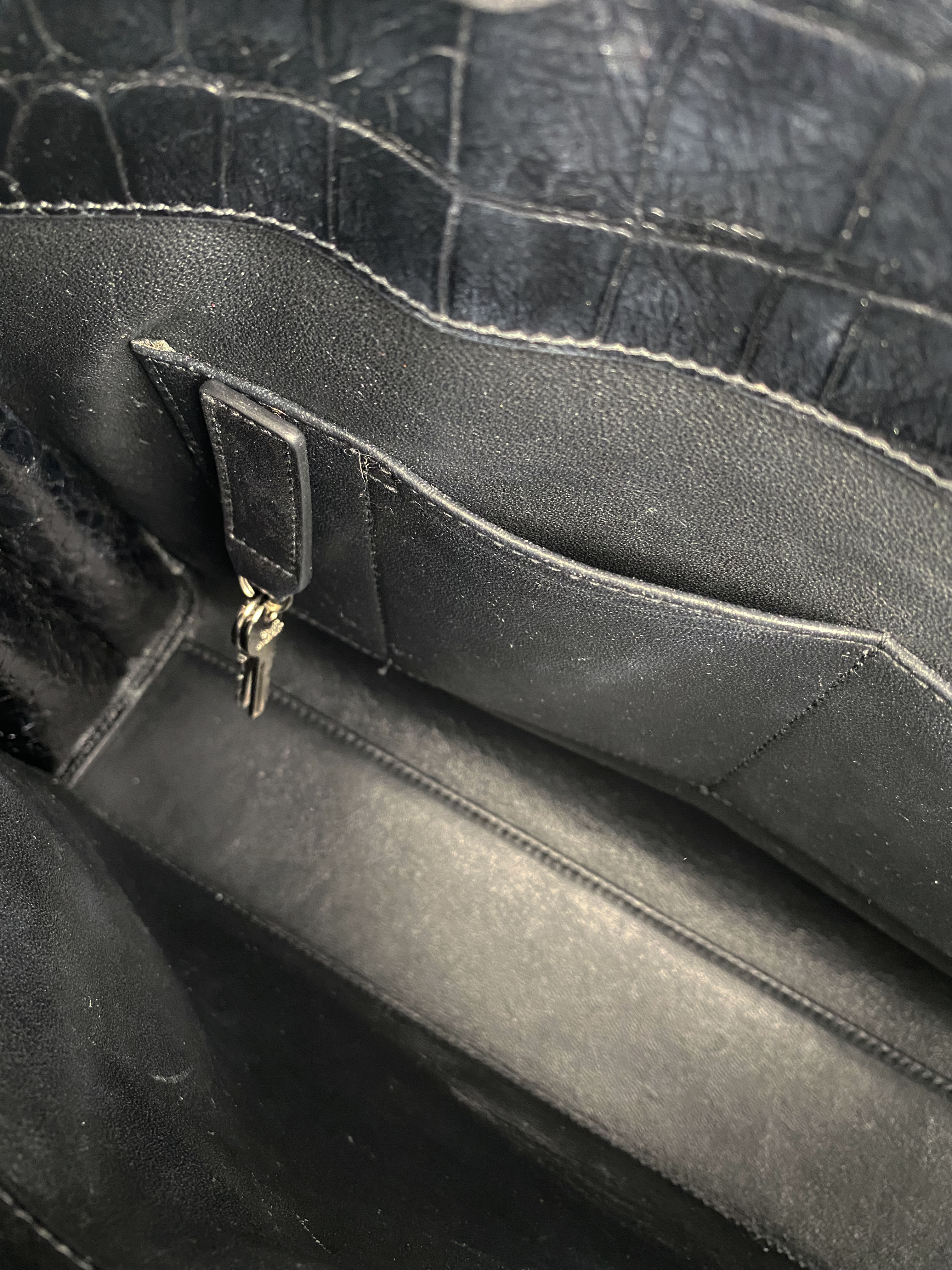 Saint Laurent Small Black Croc-Embossed Leather Sac de Jour Handbag for Women | Luxury Designer Tote Bag for Work, Travel & Everyday Use
