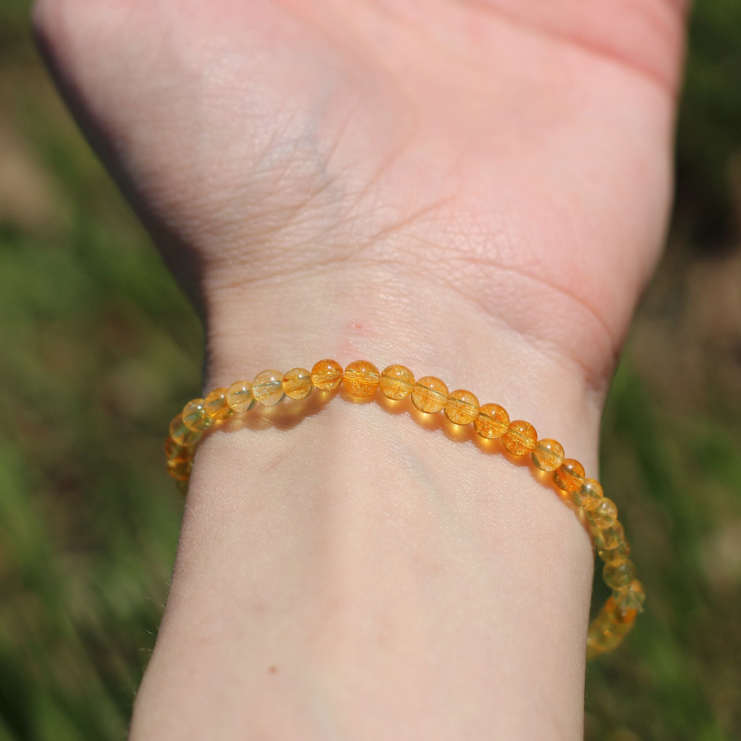 Natural Citrine Gemstone Bracelet for Women - Mini Adjustable Beaded Healing Crystal Jewelry for Energy & Wealth - Perfect for Gifts, Meditation & Spiritual Healing