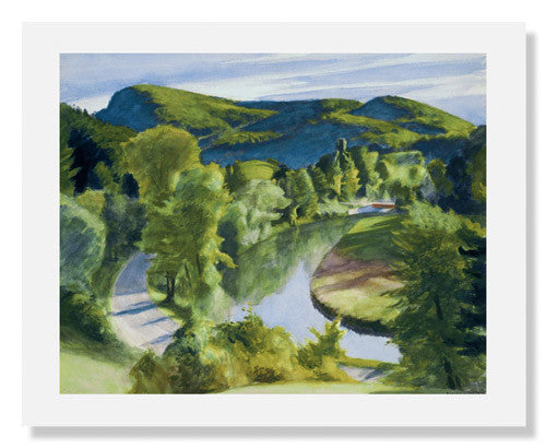 Edward Hopper First Branch of the White River Vermont Art Print - Famous American Landscape Painting Wall Decor for Living Room, Bedroom & Office