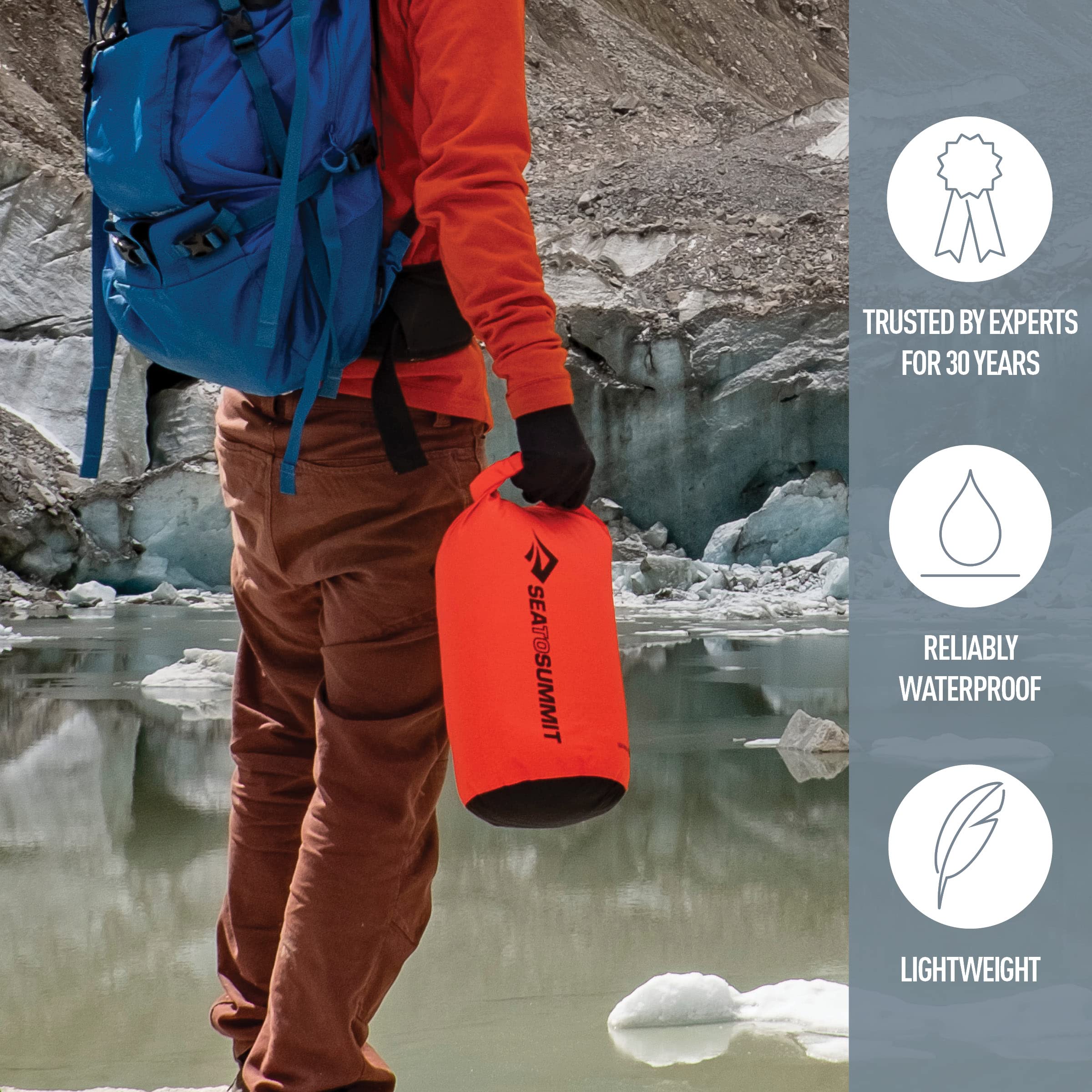 Sea to Summit Lightweight Dry Sack - Waterproof & Durable All-Purpose Dry Bag for Camping, Hiking, Kayaking & Outdoor Adventures