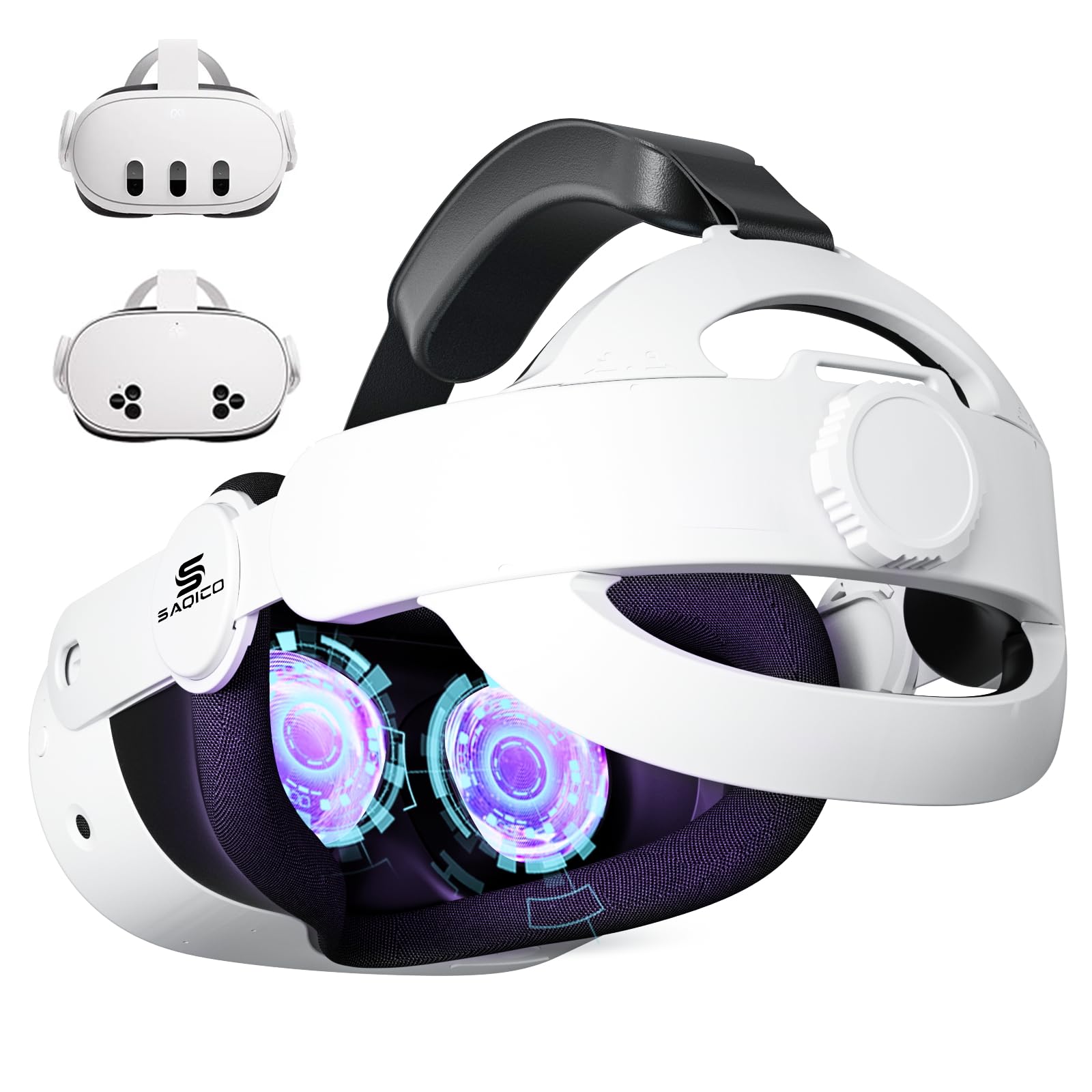 Meta Oculus Quest 3S/Quest 3 Elite Strap Replacement - Adjustable Pressure-Free Headband with Soft Cushion for Enhanced VR Comfort | Perfect for Long Gaming Sessions, VR Movies & Immersive Experiences