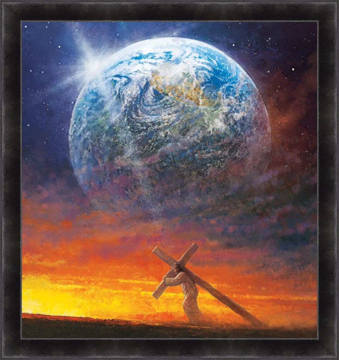 Behold The Lamb of God Large Wall Art - Religious Home Decor for Living Room, Church & Office - Inspirational Christian Canvas Painting
