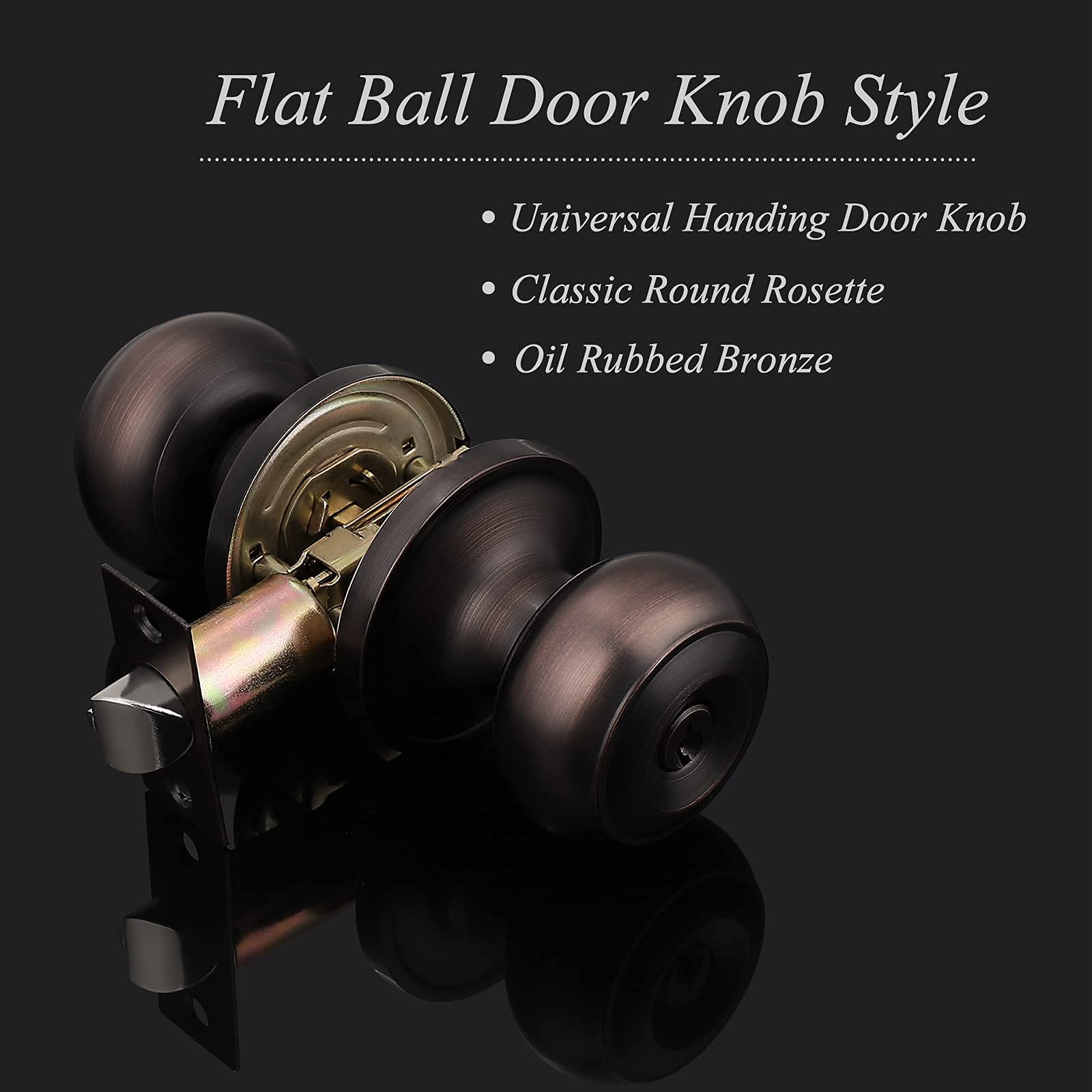 10-Pack Interior & 3-Pack Keyed Entry Door Knob Set in Oil Rubbed Bronze - Hall Closet & Home Security Door Handles for Bedroom, Bathroom & Front Door Installation