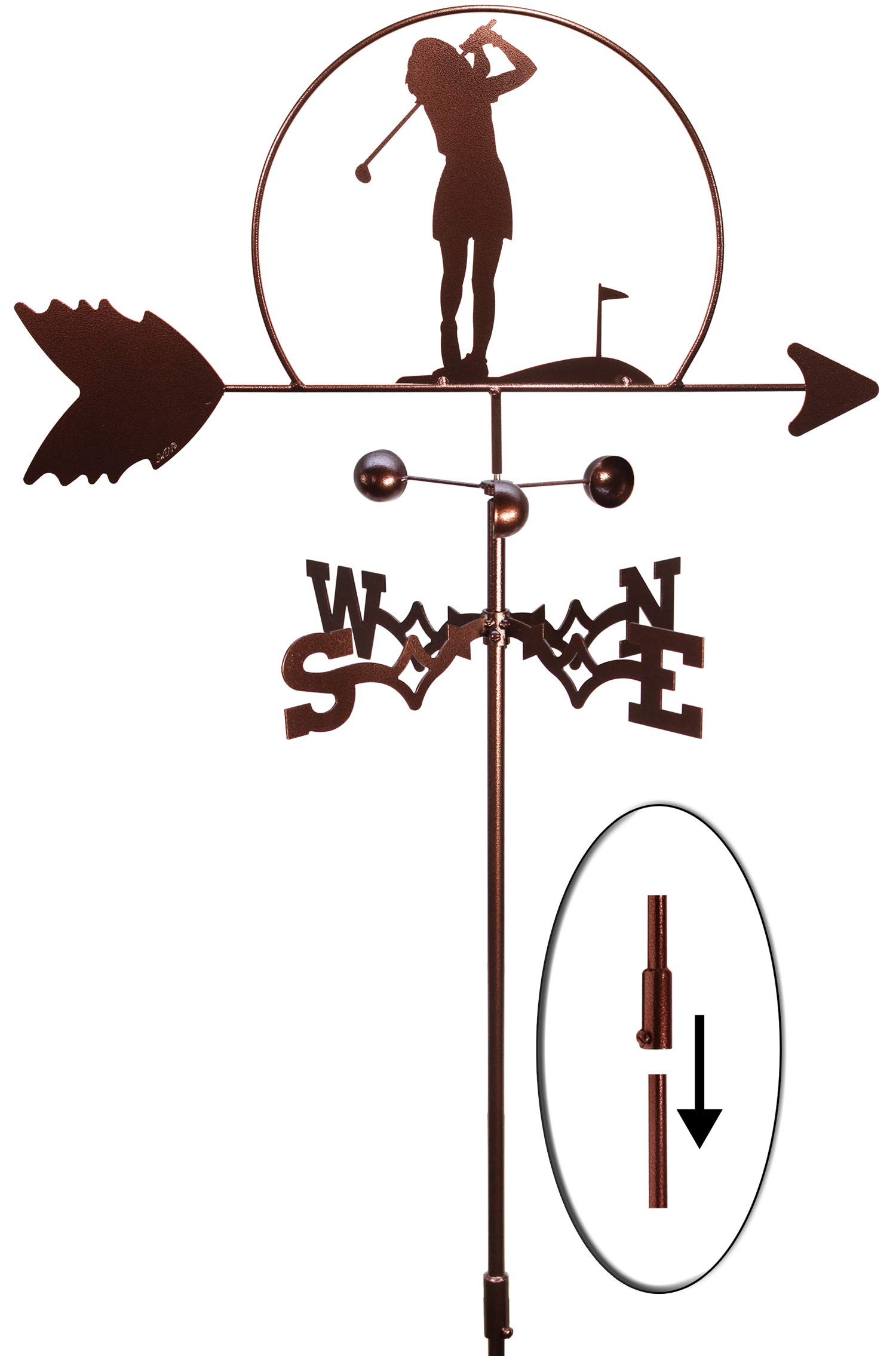 SWEN LPGA Female Golfer Weathervane - Outdoor Golf Decor with Garden Stake | Perfect for Backyard, Lawn & Golf Course Decoration