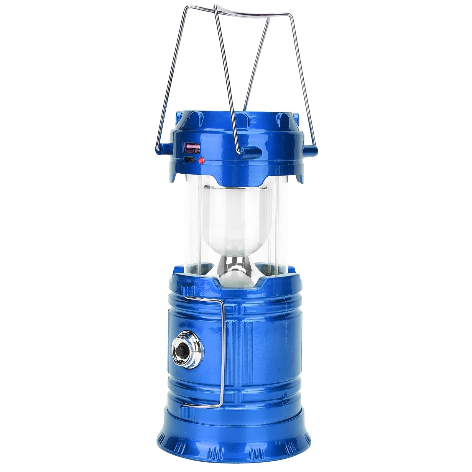 Portable LED Camping Lantern with USB Rechargeable Battery - Waterproof Tent Light for Outdoor Hiking, Backpacking & Emergency Use (Blue)