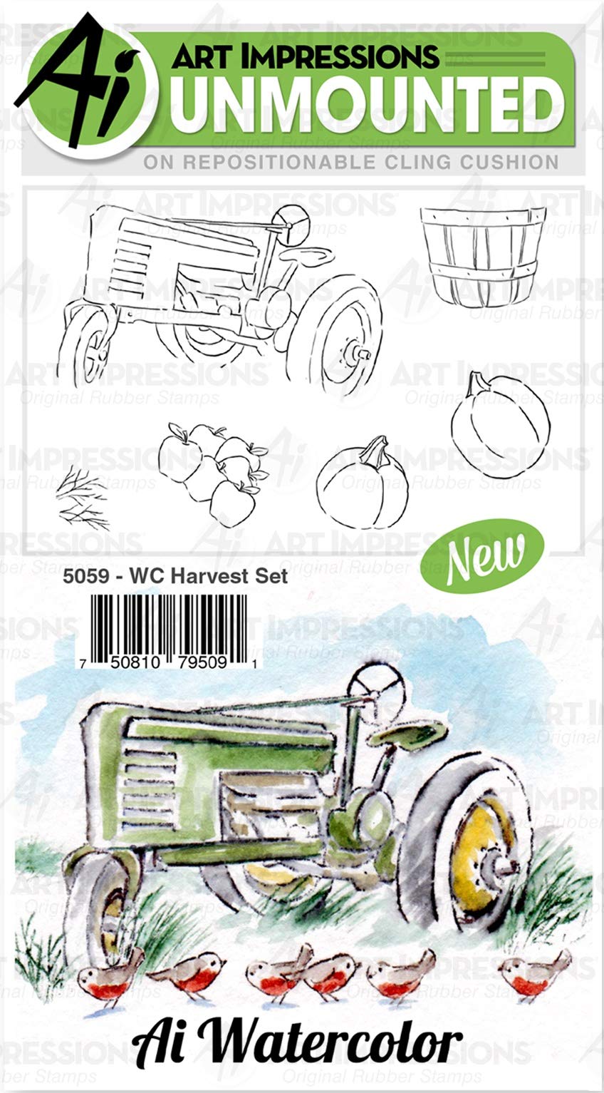 Art Impressions Watercolor Cling Rubber Stamps - Harvest Collection for DIY Scrapbooking, Card Making & Home Decor | Premium Quality Stamps for Artists & Crafters