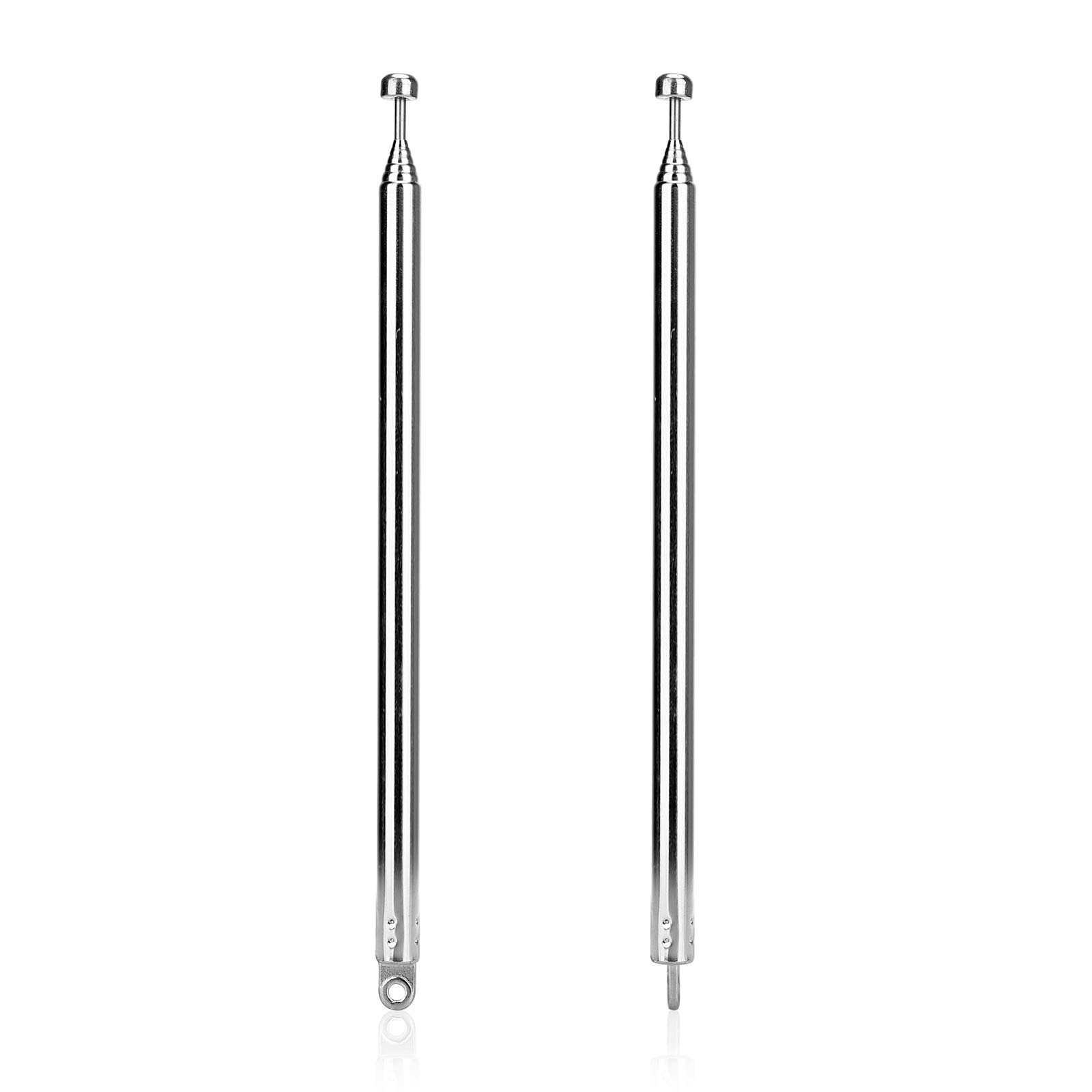 ENUODA 2 Pack FM Radio Antenna - 7-Section Telescopic Antenna 15cm to 74cm Adjustable Length - Replacement Antenna for Portable Radios, Home Stereo Receivers, AV Systems, Home Theater & TV Tuners - Perfect for Indoor/Outdoor Listening & Signal Boosting