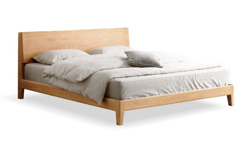 Solid Oak Wood LED Bed Frame with Built-in Lighting - Perfect for Modern Bedrooms, Guest Rooms, and Cozy Home Decor