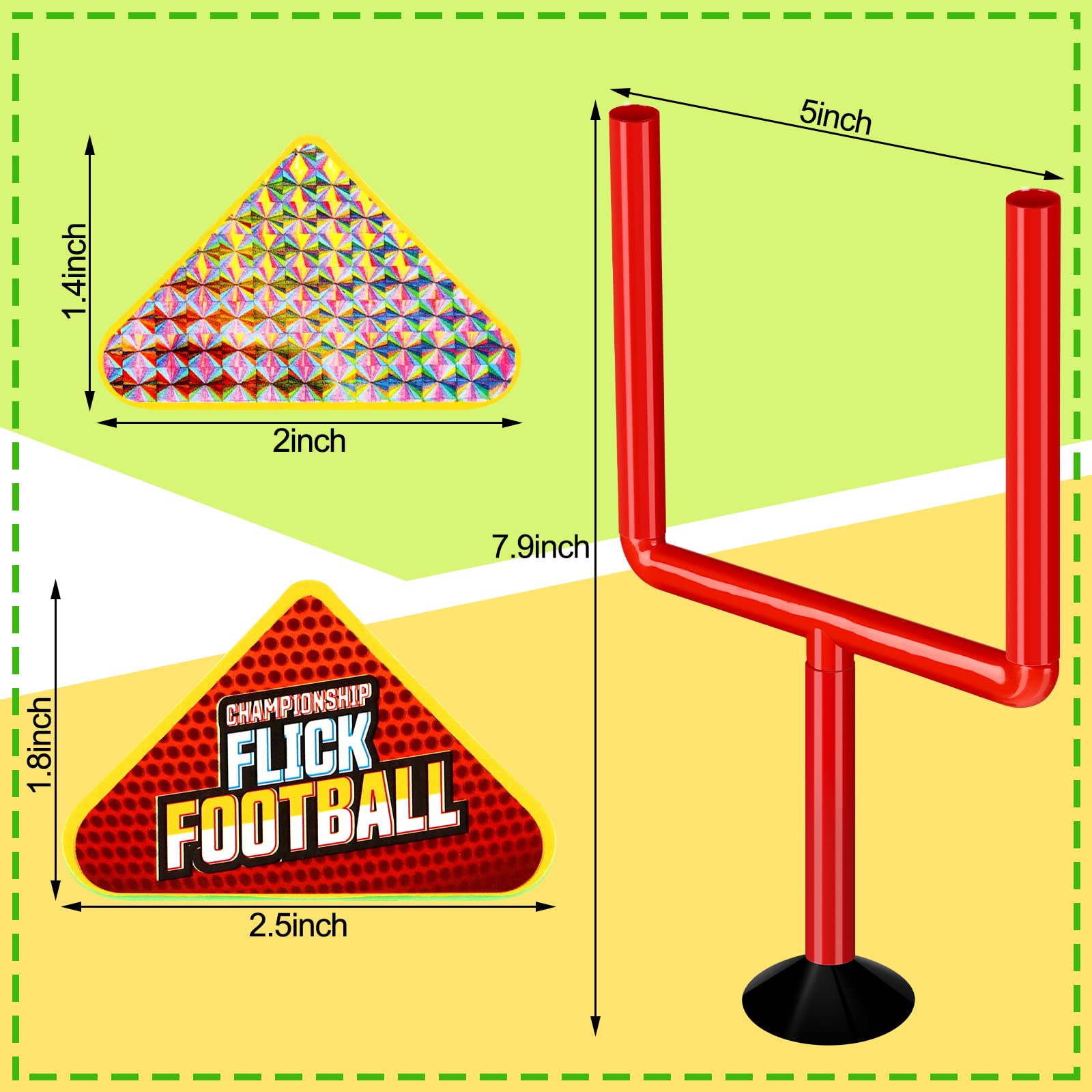 Chuangdi 16 Pcs Mini Tabletop Football Game Set with Posts & Plastic Balls - Fun Indoor Sports Toys for Kids, Birthday Party Favors & Gifts | Perfect for Playrooms, Family Game Nights & Football-Themed Parties