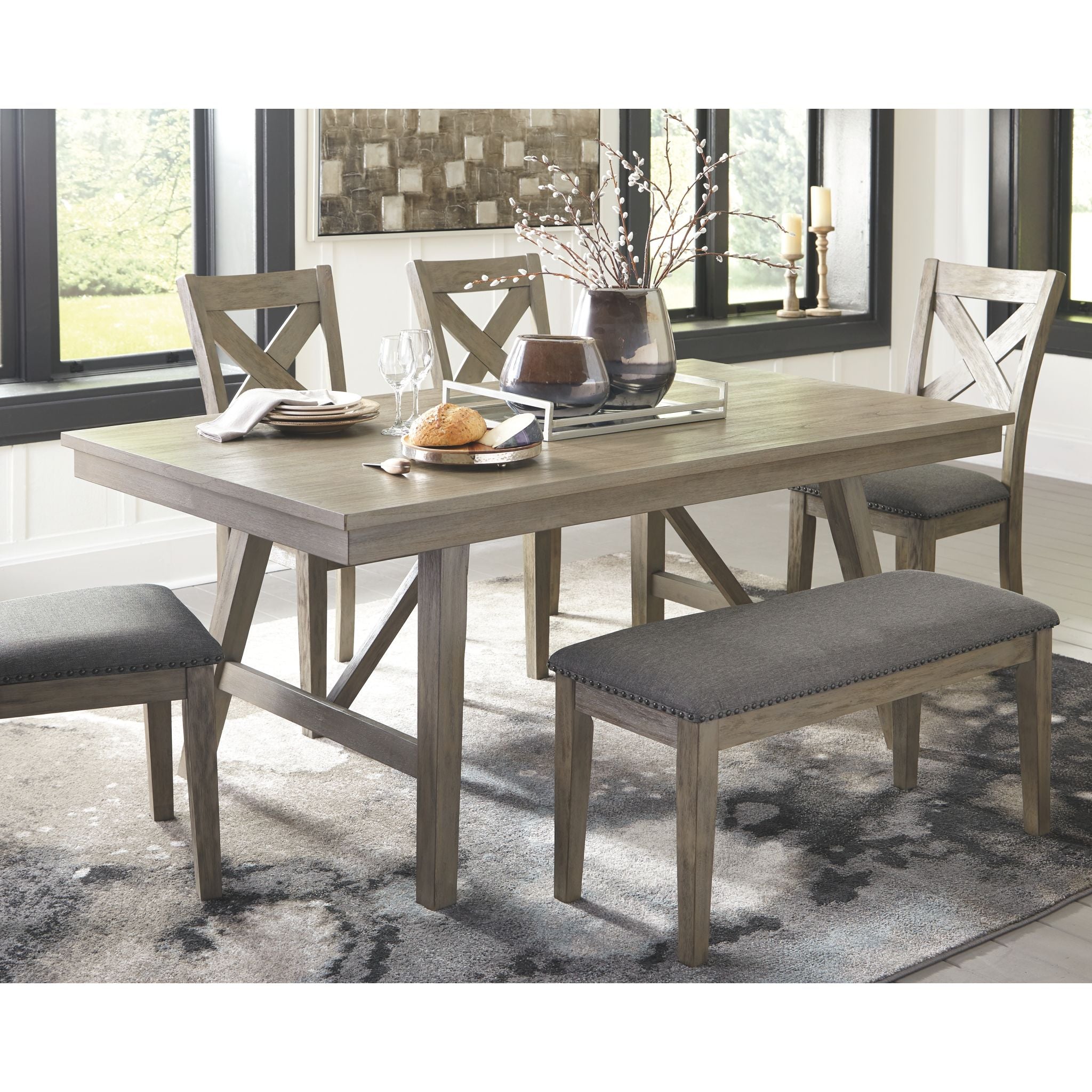 Aldwin Modern Gray Dining Table (D617-45) - Stylish & Durable for Kitchen, Dining Room, or Office Workspace