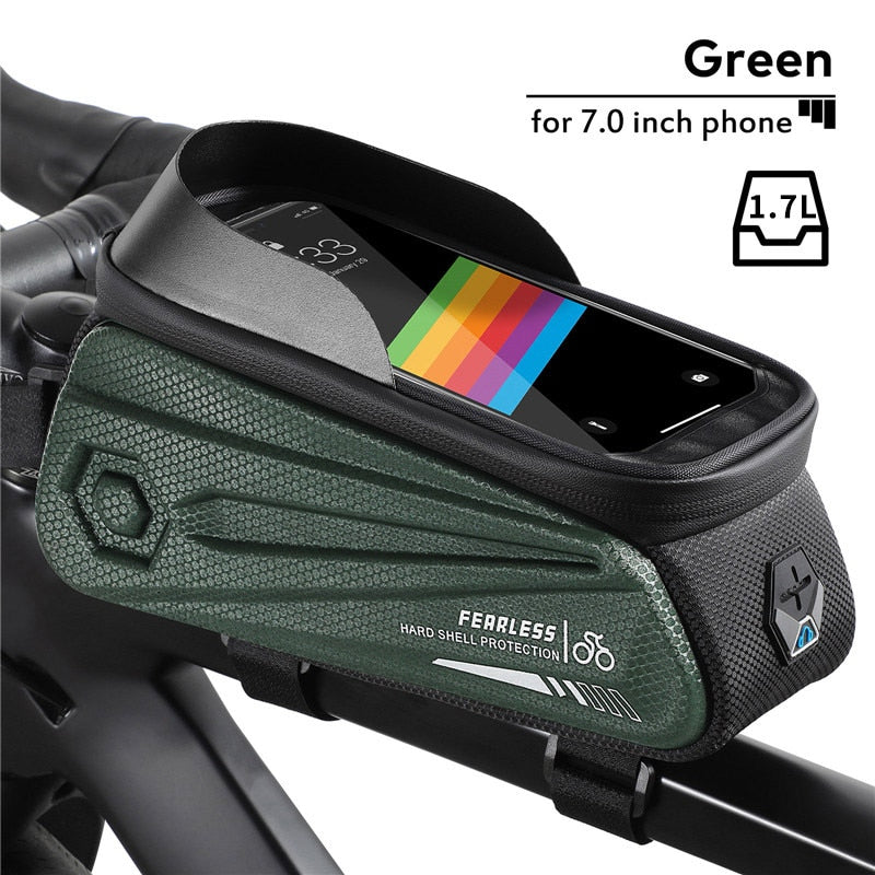 Waterproof 6.0-7.2 Inch Bicycle Phone Bag - Touch Screen Compatible Front Frame Cycling Bag for MTB & Road Bikes - Perfect for Outdoor Adventures & Commuting