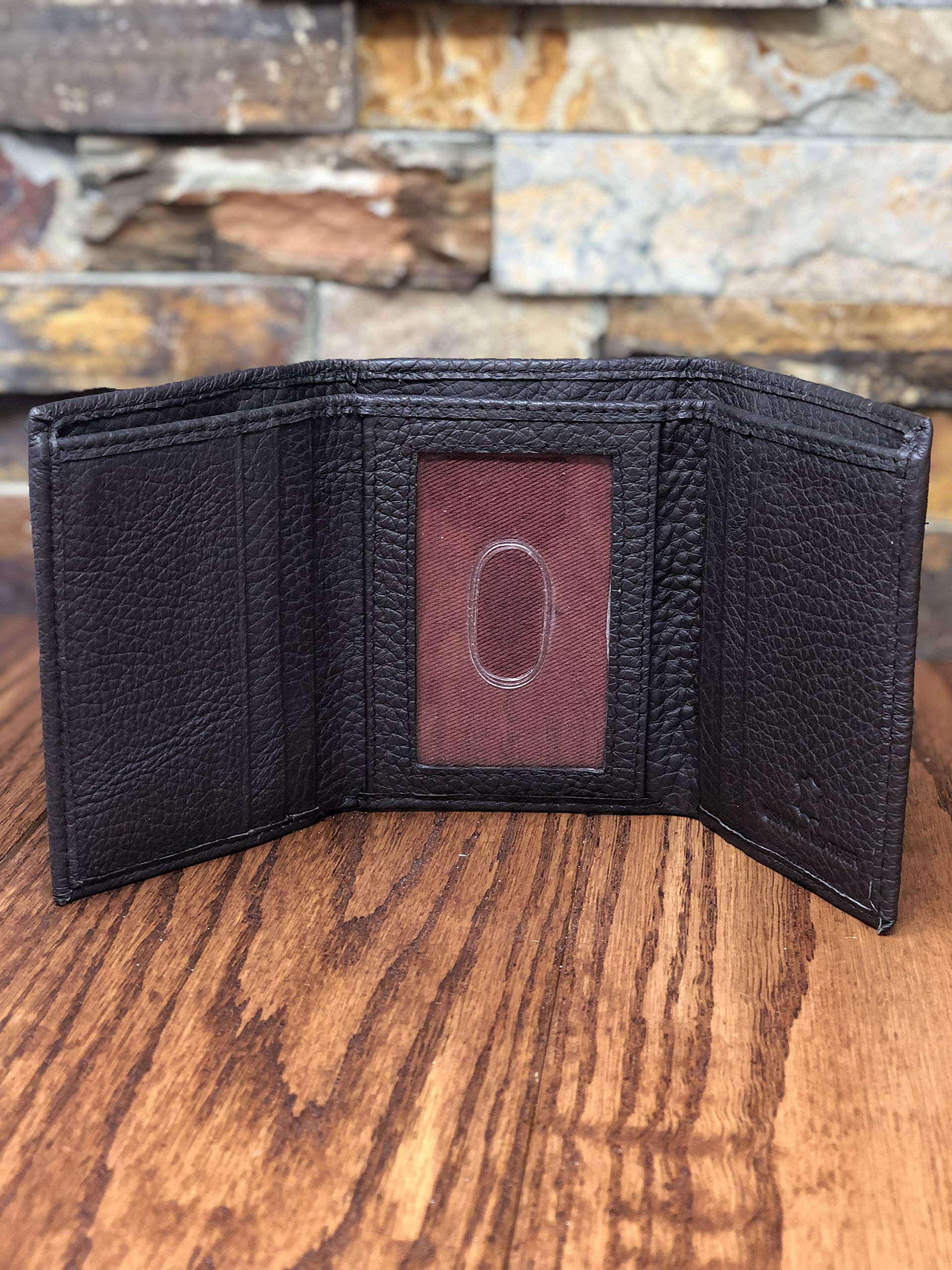 Personalized Tri-fold Leather Wallet with ID Window - RFID Blocking, Multiple Card Slots & Cash Pocket - Perfect for Men & Women, Everyday Carry & Travel Essentials