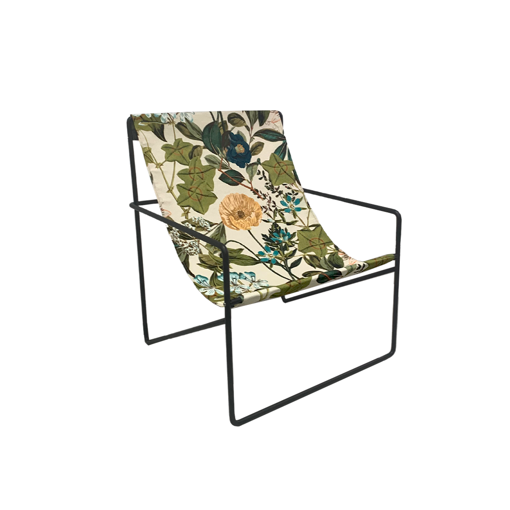 Stylish Coastal Designer Lounge Chair in Premium Denim - Perfect for Beach Houses, Patios, and Modern Living Rooms