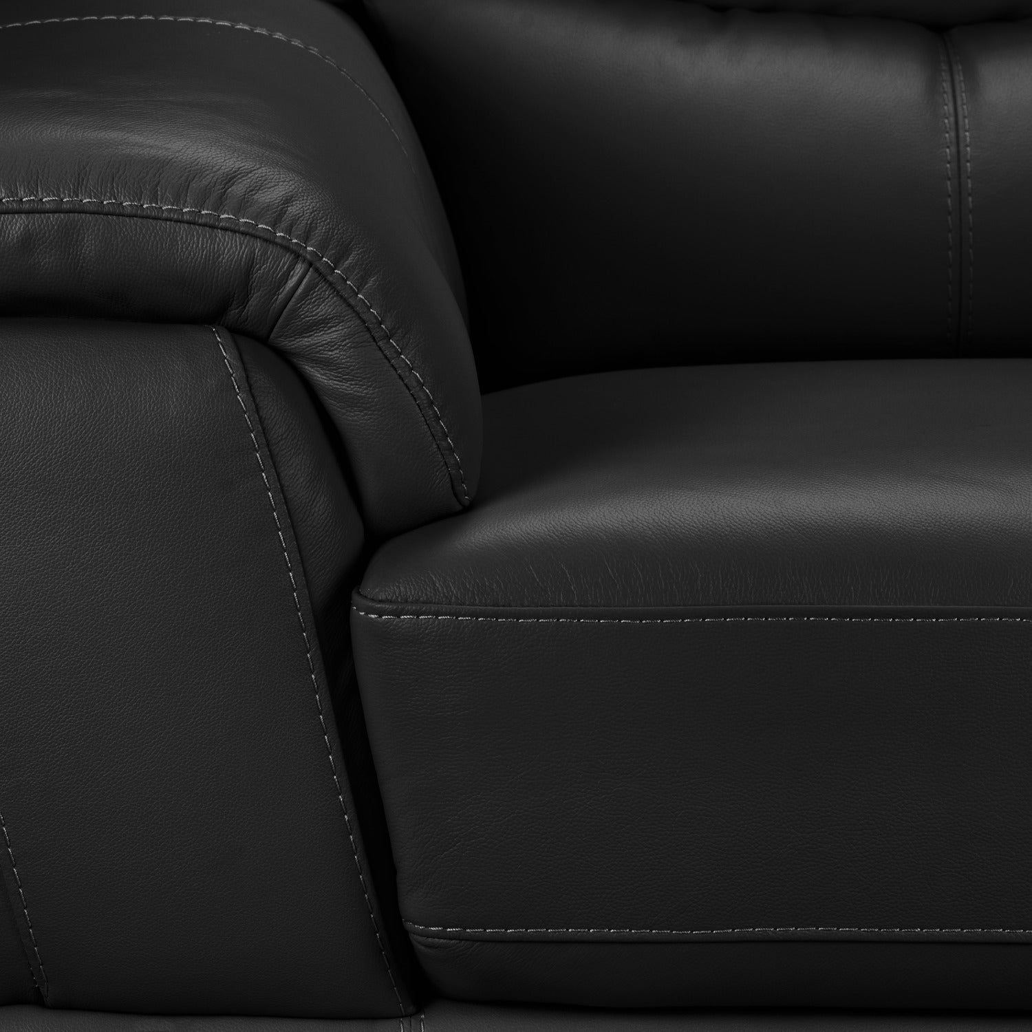 Braylon Leather Loveseat Sofa - Classic Black Genuine Leather Small Couch for Living Room, Office & Lounge | Modern Two-Seater Furniture for Home Decor