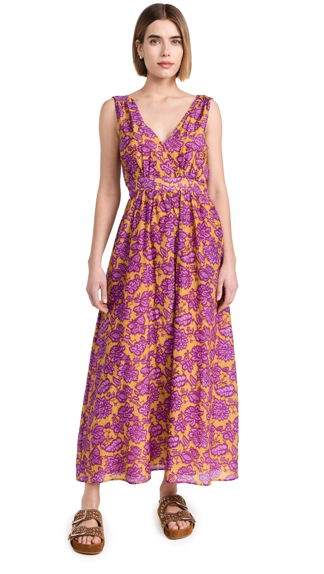 XIRENA Women's Rayven Dress - Flowy Summer Maxi Dress with Floral Print, V-Neck & Side Slits | Perfect for Beach Vacations, Date Nights & Casual Outings