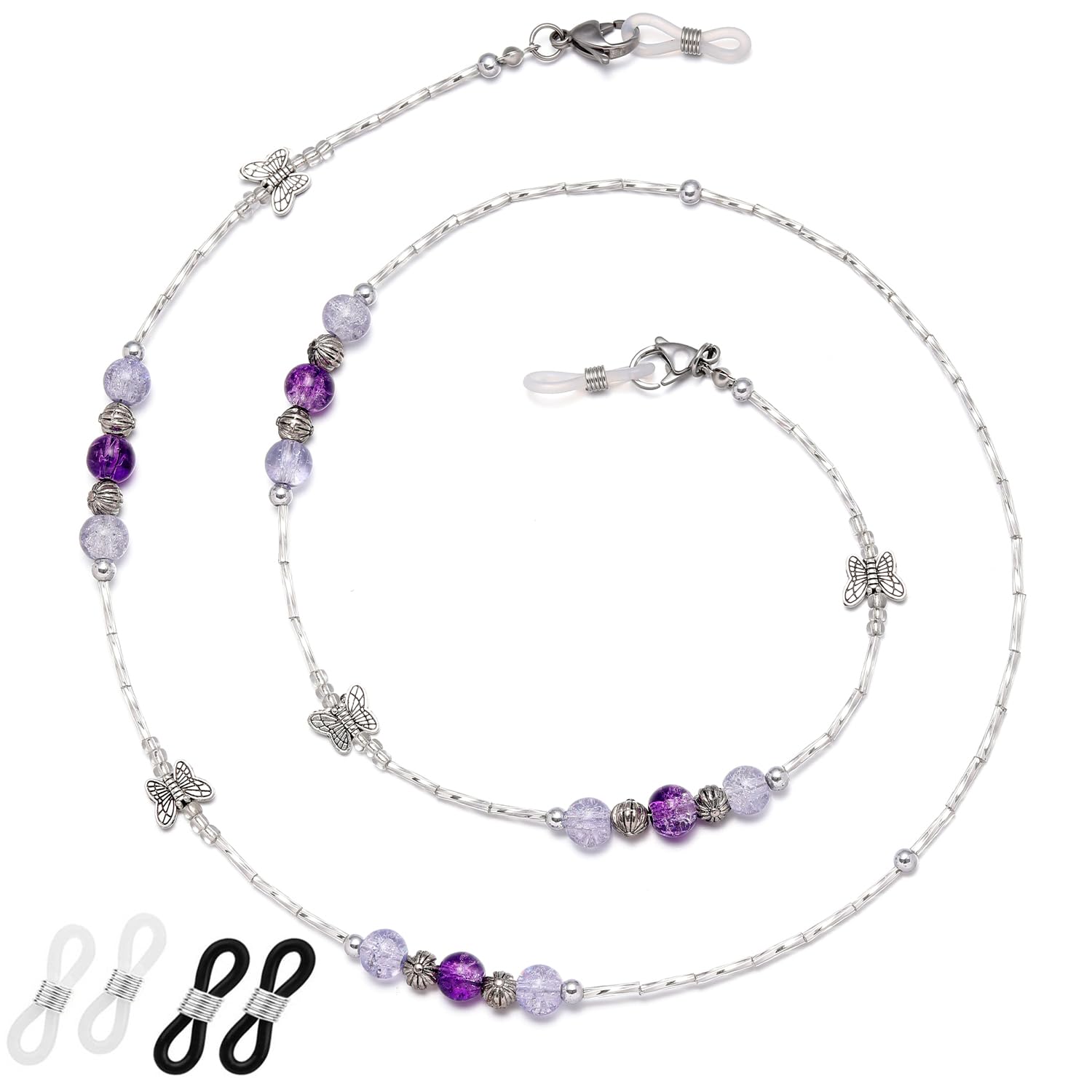 Stylish Beaded Eyeglass Chains for Women - Fashionable Glasses Holder Necklace with Adjustable Length | Perfect for Reading, Driving, Work & Outdoor Activities