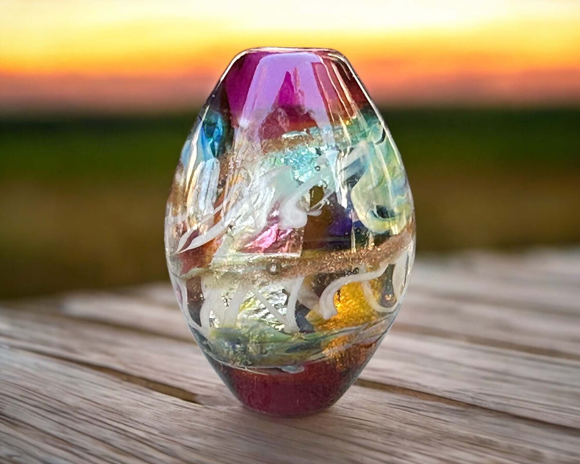 Handmade Purple Galaxy Lampwork Glass Focal Bead for Jewelry Making - Perfect for Necklaces, Bracelets & DIY Craft Projects