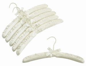 Luxury Satin Hangers - Ivory Velvet Non-Slip Clothes Hangers for Delicate Garments - Perfect for Closet Organization, Wedding Dresses & Special Occasion Outfits