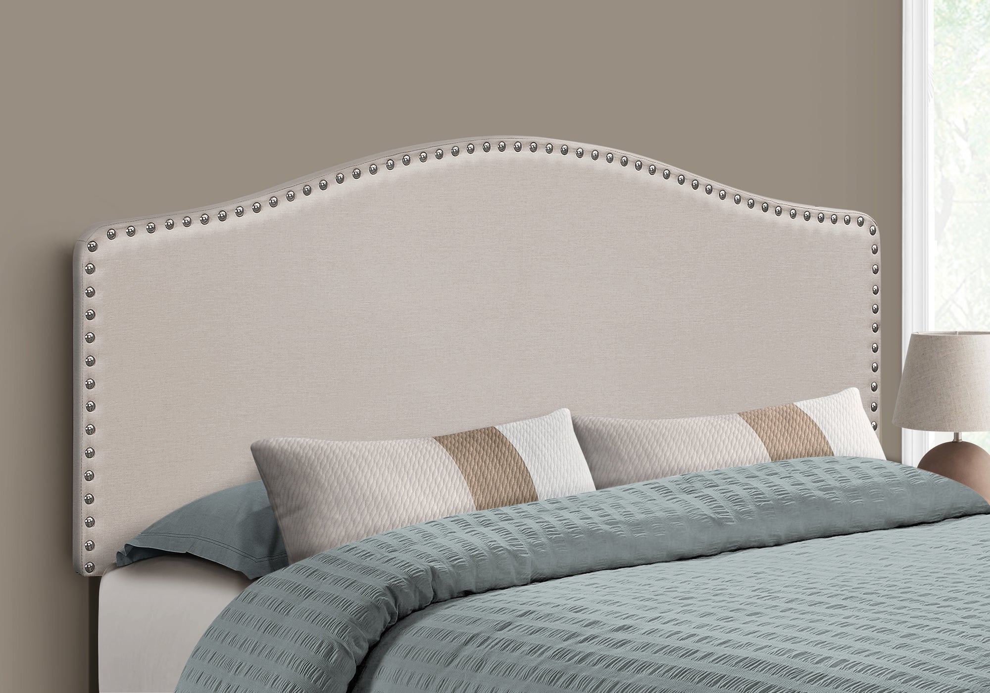 Queen Size Beige Linen Headboard Only - Modern Upholstered Bed Frame Headboard for Bedroom Decor | Perfect for Master Bedroom, Guest Room & Apartment