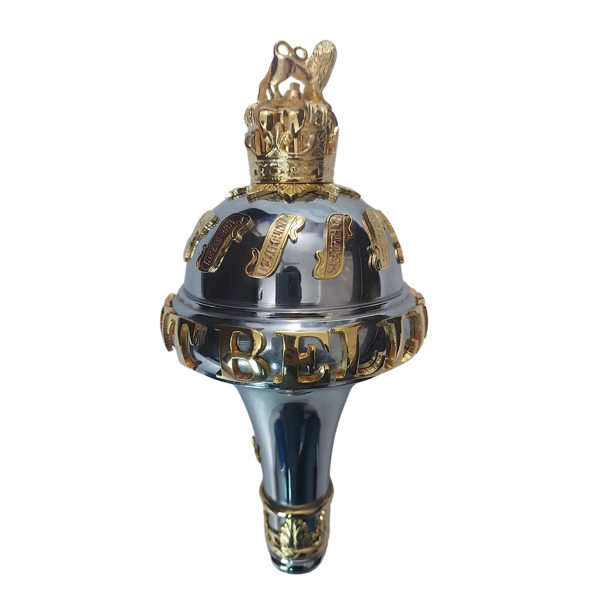 Custom Ceremonial Drum Major Mace with Battle Honors - Premium Marching Band Accessory for Parades, Competitions & Military Ceremonies
