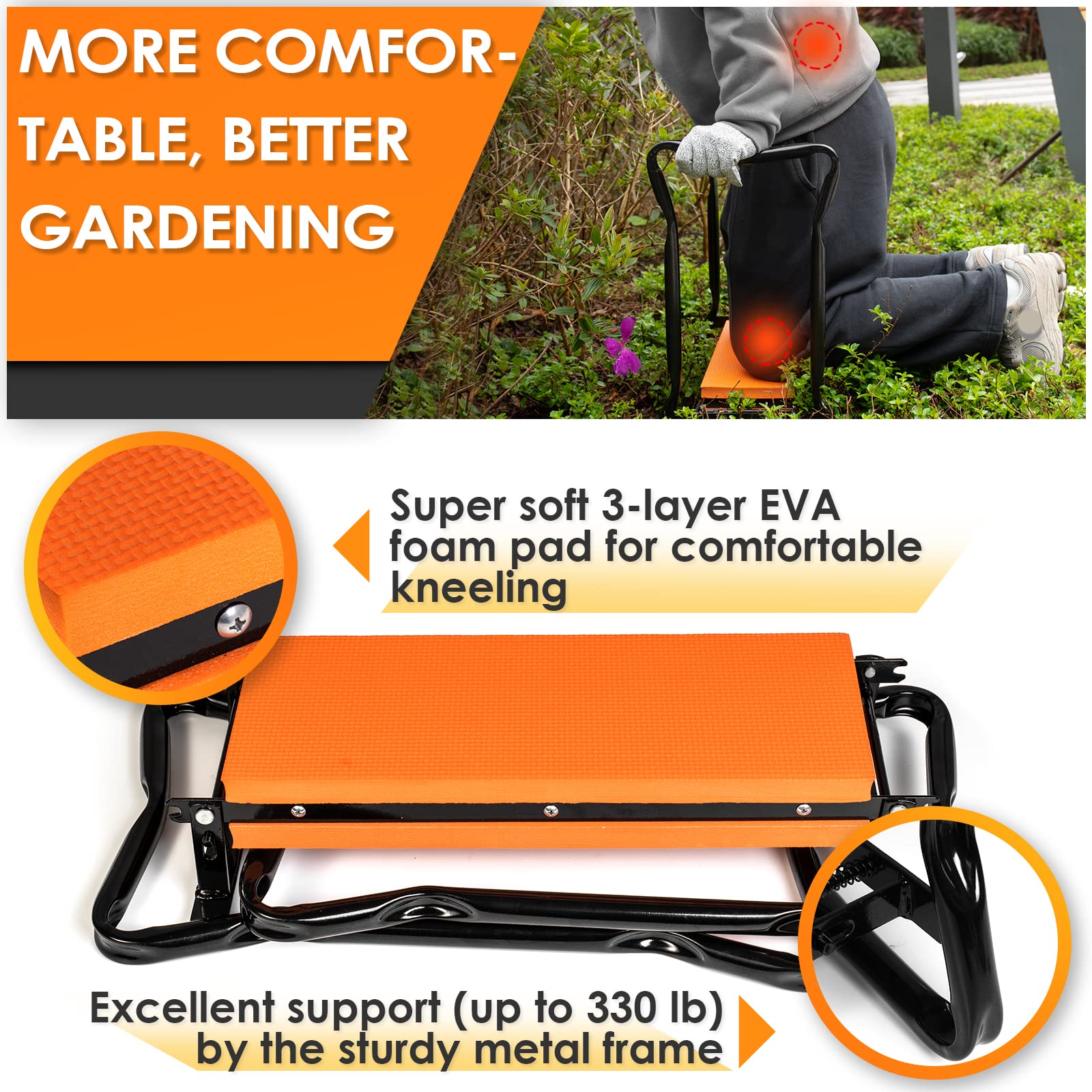 Foldable Garden Kneeler Seat - Heavy Duty Stool for Gardening & Kneeling | Perfect for Seniors & Gifts