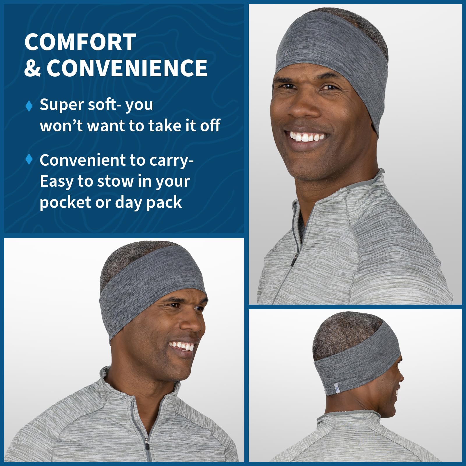 TrailHeads Men's Running Headband - Sweat-Wicking Sports Headbands for Jogging, Workouts & Outdoor Activities | Breathable & Comfortable for Men