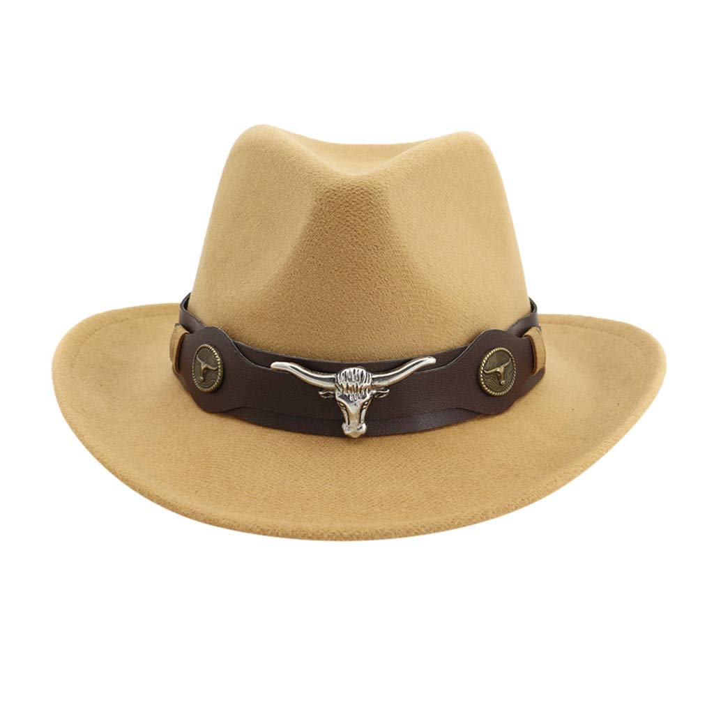 Stylish Vintage Wool Western Cowboy Hat for Men - Adjustable Wide Brim Felt Cattleman Hat with Chin Rope - Perfect for Rodeo, Country Music Festivals & Outdoor Adventures