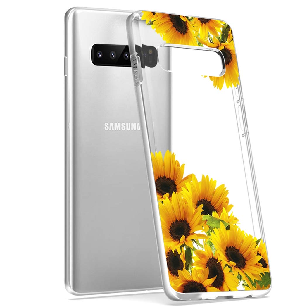 **Cute Clear Slim Shockproof Sunflower TPU Case for Samsung Galaxy S10 Plus - Protective Phone Cover for Girls, Durable & Stylish for Everyday Use**