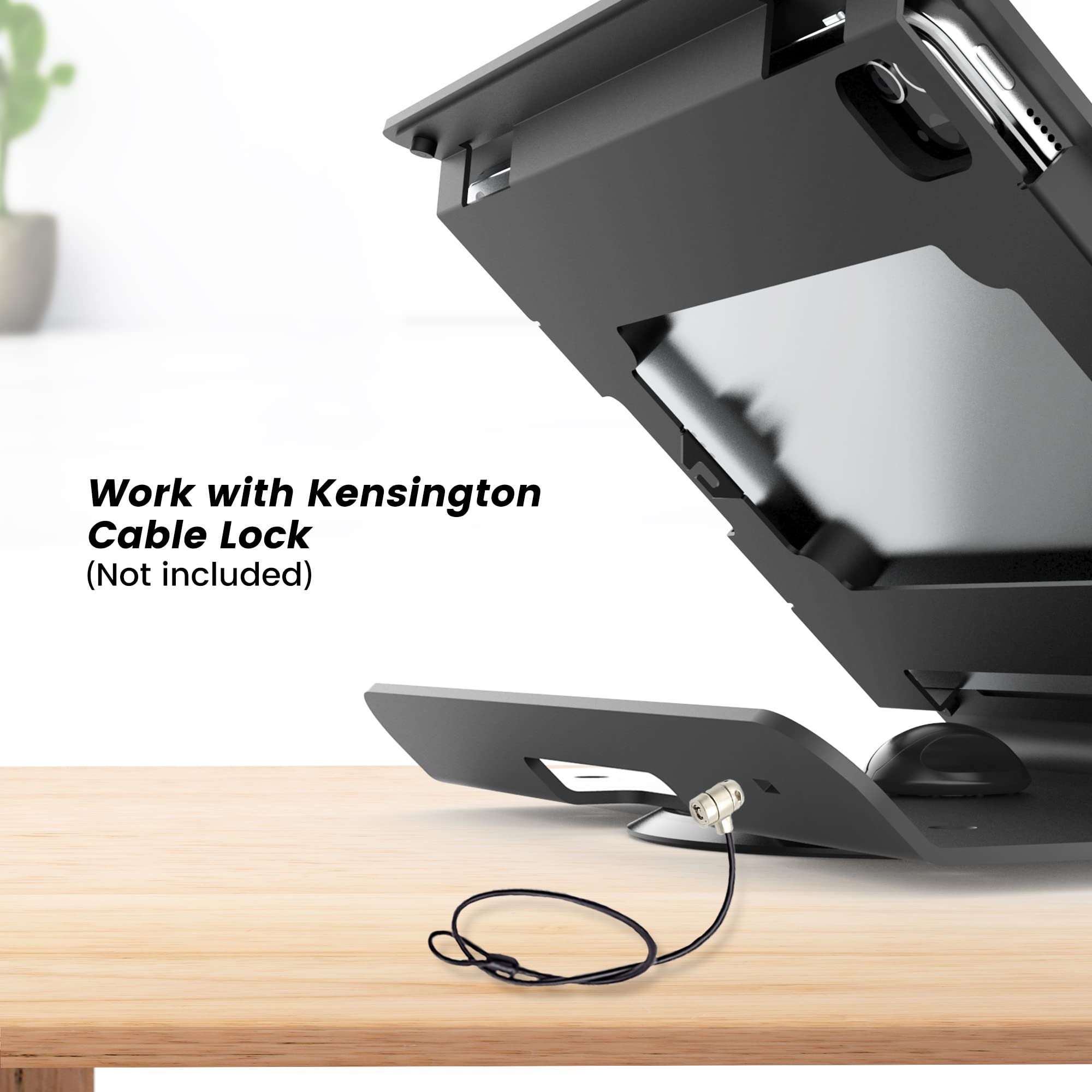Heavy Duty 360° Swivel Tablet POS Stand - Anti-Theft Steel Kiosk Stand for iPad 10.9