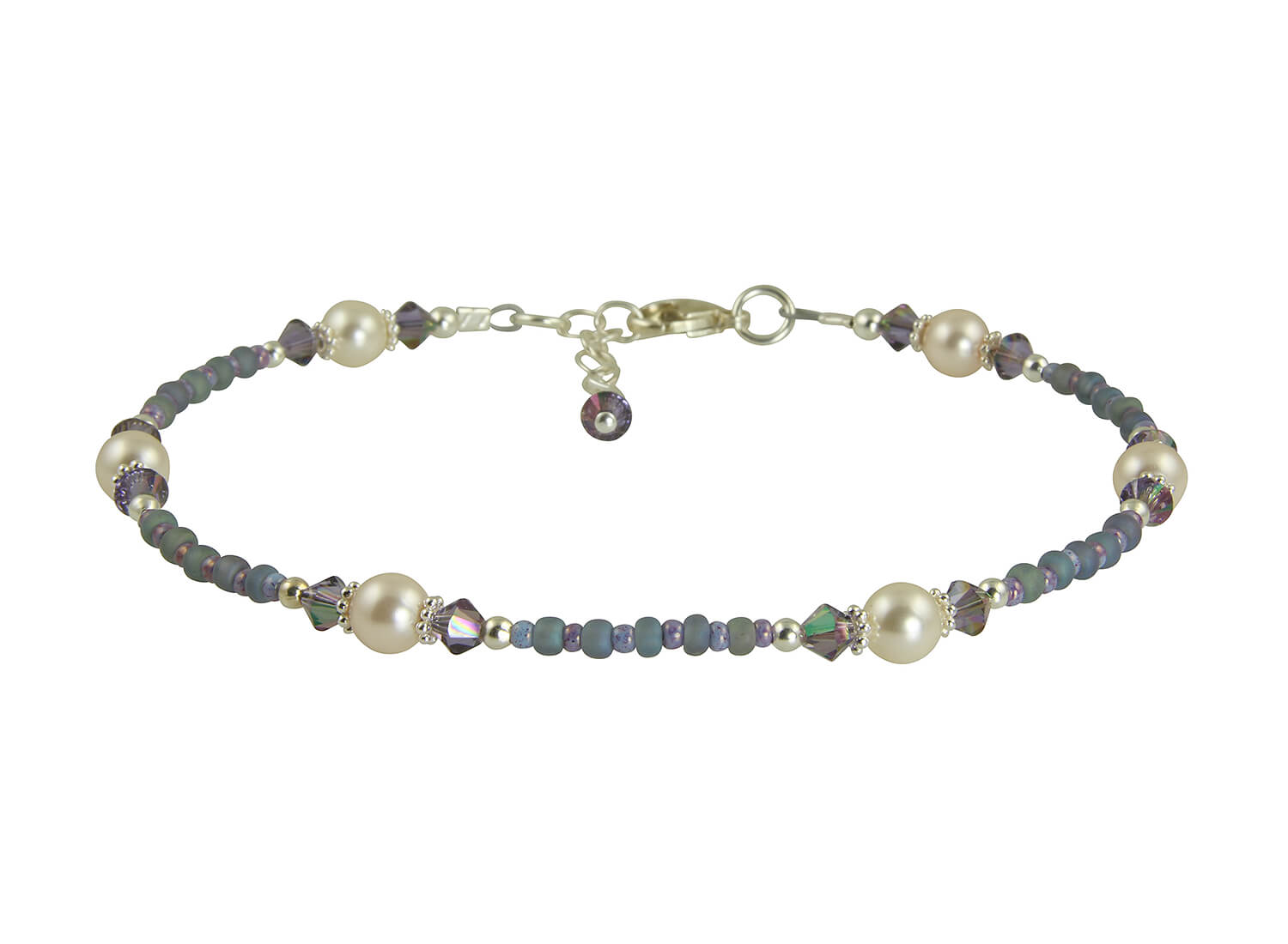 Atlantic Blue Pearl Beaded Anklet - Elegant Handmade Ankle Bracelet for Women | Perfect for Beach Weddings, Summer Outfits & Boho Fashion