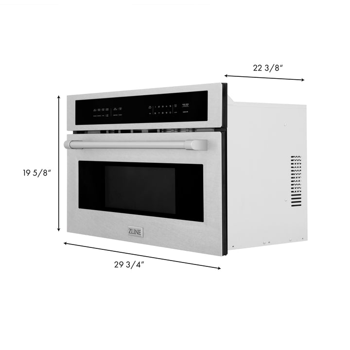 ZLINE 30 Inch Built-In Convection Microwave Oven - 1.6 Cu Ft Capacity with Speed & Sensor Cooking for Fast, Precise Meals | Perfect for Small Kitchens, Apartments & Modern Homes