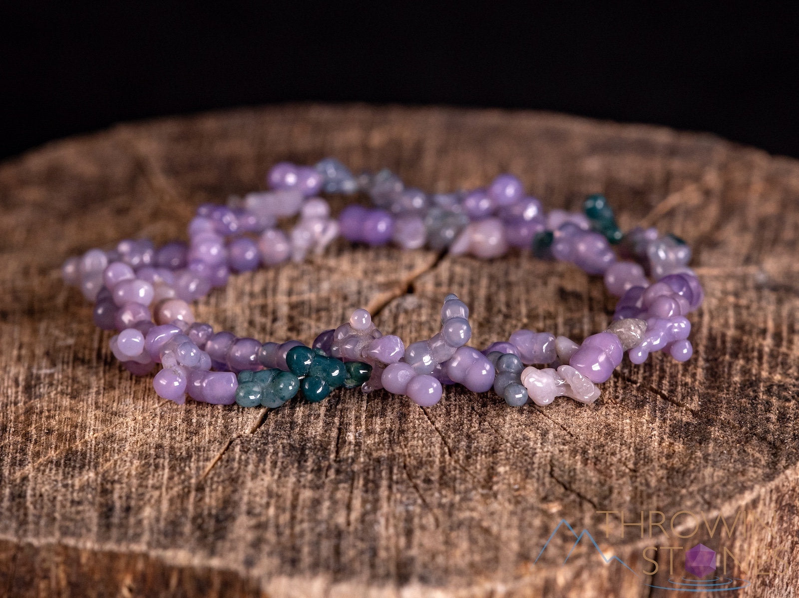 Grape Agate Crystal Bracelet - Handmade Tumbled Bead Bracelet Set of 3 | Natural Stone Jewelry for Women, Healing Crystal Bracelet for Meditation, Yoga & Spiritual Gifts