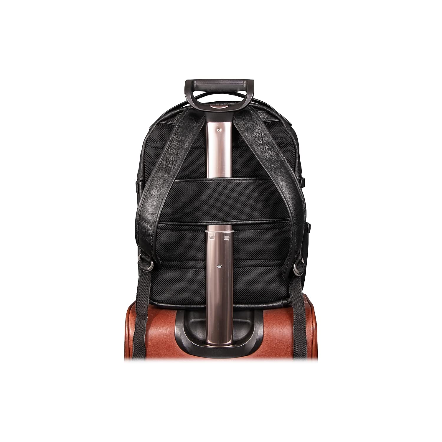 McKlein Oakland Pebble Grain Calfskin Leather 15 Inch Business Casual Laptop Backpack for Men & Women - Tablet Compartment - Durable Work & Travel Bag - Black (18795) - Perfect for Office, Commuting & Business Trips