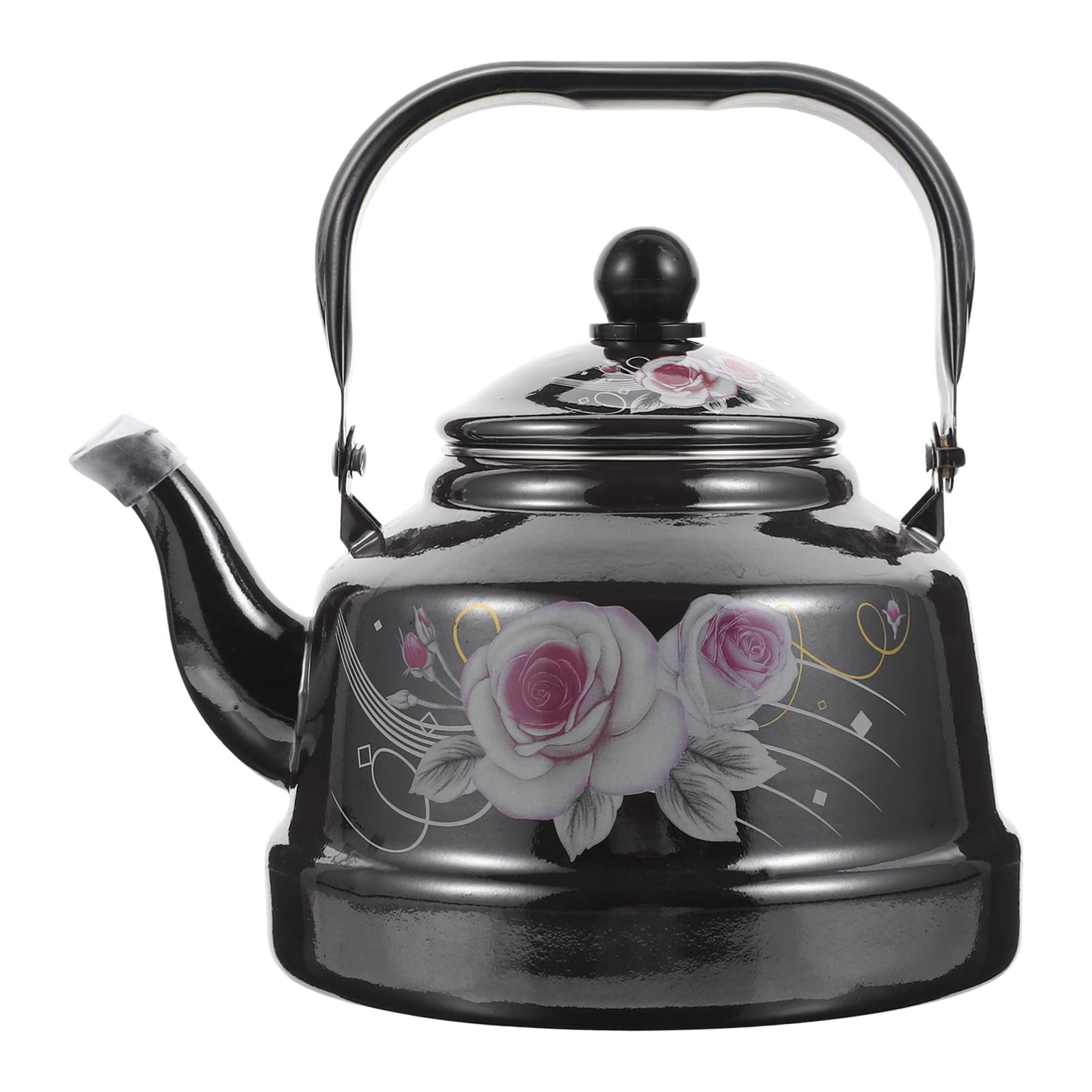 Vintage Floral Tea Kettle - Porcelain Enameled Stovetop Kettle for Loose Tea, Coffee & Hot Water - Perfect for Home, Kitchen, Office & Restaurant Use - Elegant Tea Brewing & Serving Accessory