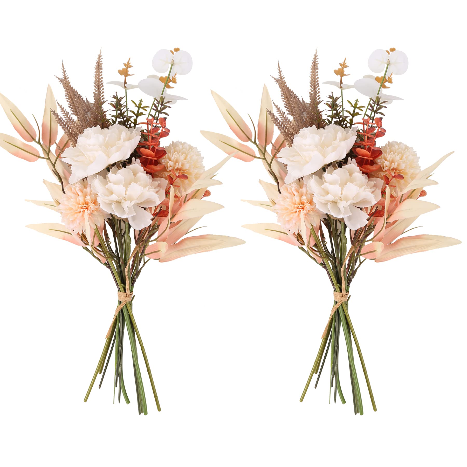 2 Bouquets Artificial Silk Hydrangea Flowers for Wedding Centerpieces, Table Decor, Home Arrangements - Champagne - Perfect for Weddings, Parties, and Home Decor