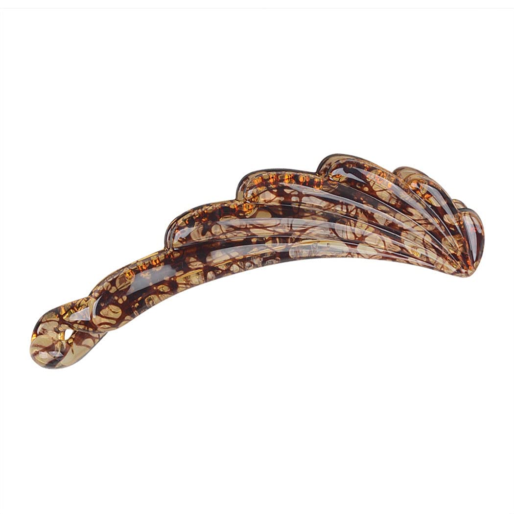 Licogel Banana Hair Clips 3PCS - Large Decorative Resin Hair Claw Clips for Women, Lightweight Strong Hair Clincher Combs - Perfect for Ponytails, Buns and Everyday Hairstyles