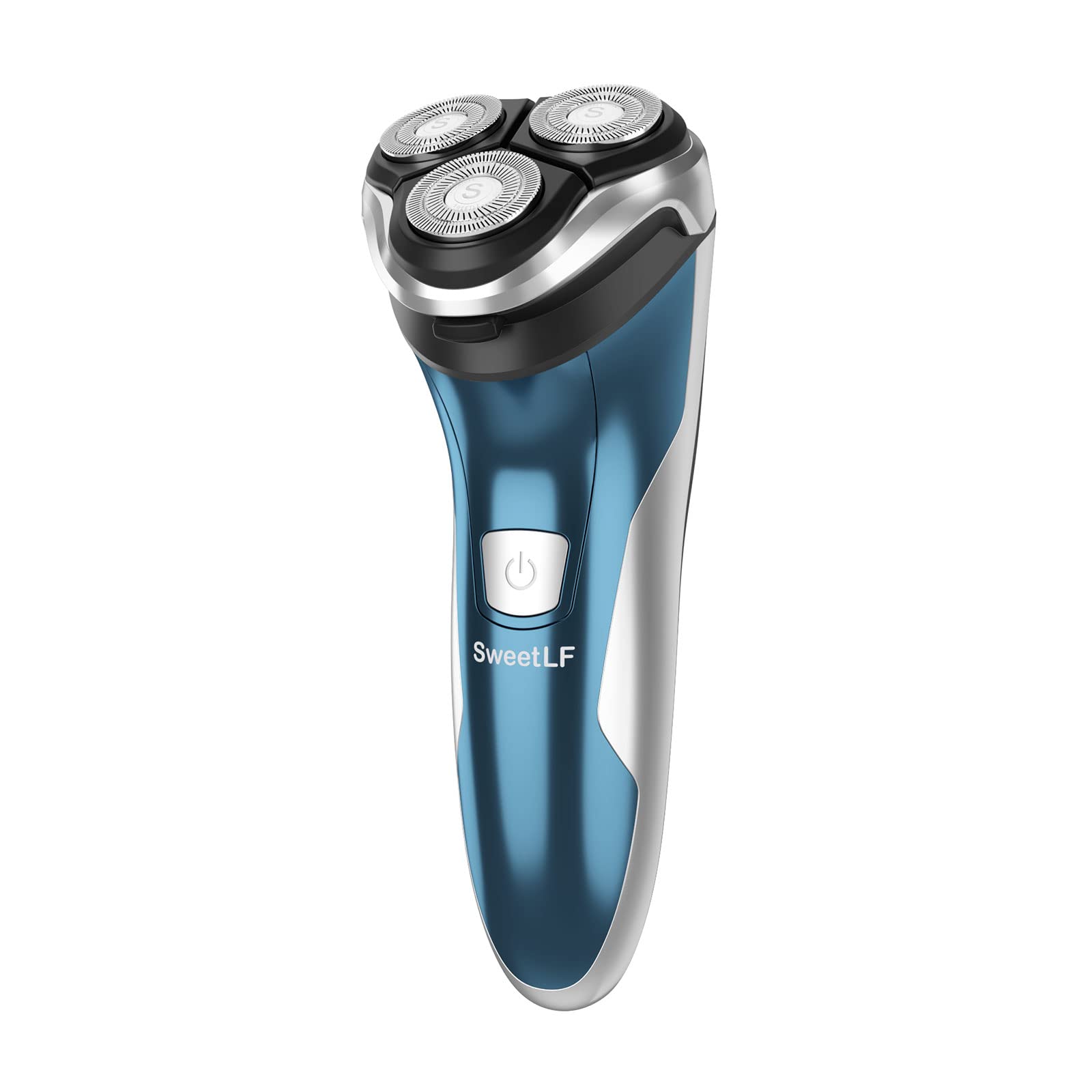 SweetLF Men's Electric Shaver - IPX7 Waterproof Rotary Shaver for Wet & Dry Use with Rechargeable Battery & Pop-up Trimmer - Perfect for Travel, Gym & Daily Grooming (Blue)
